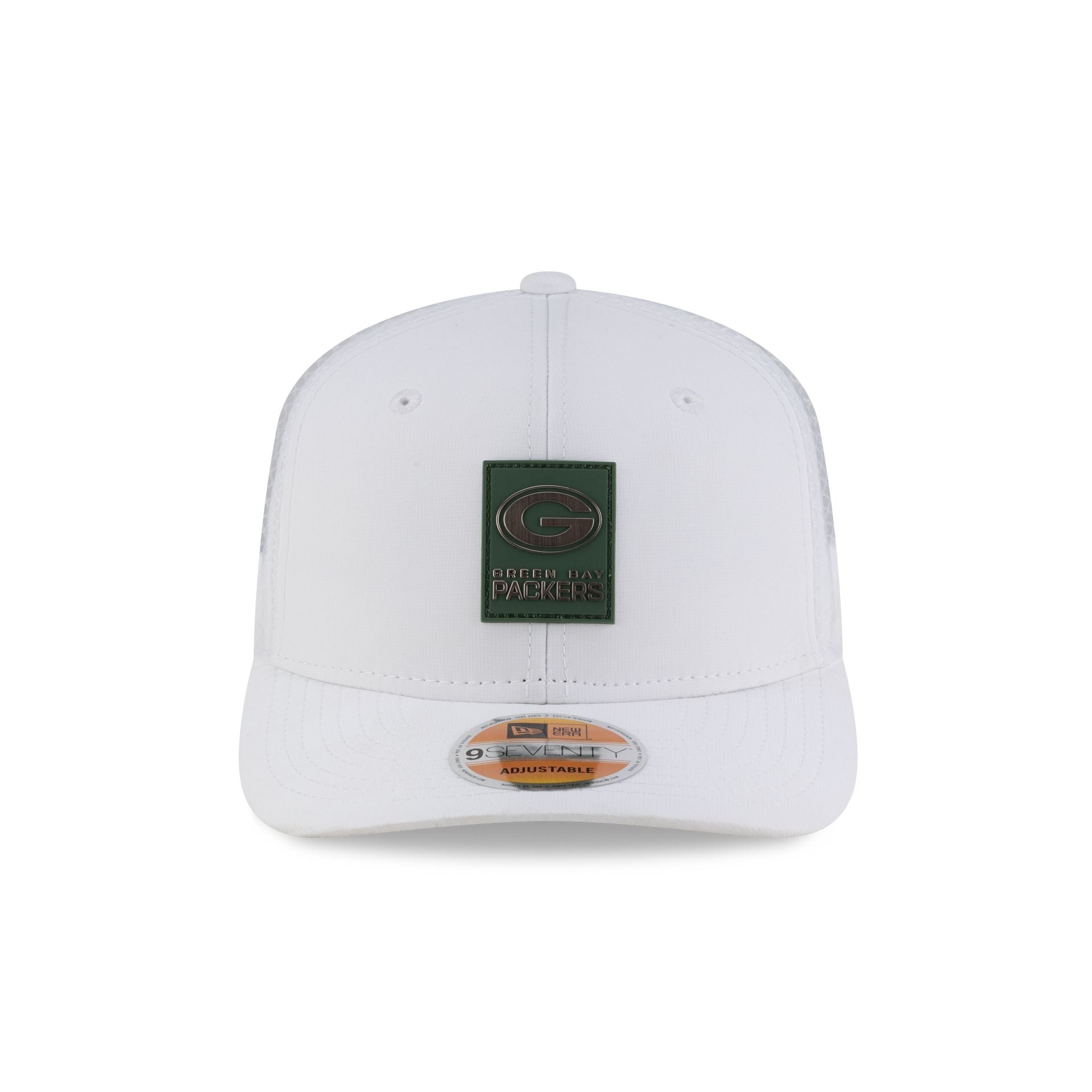 Alternative view of Green Bay Packers 2025 Sideline Hot Weather White 9Seventy Trucker Hat