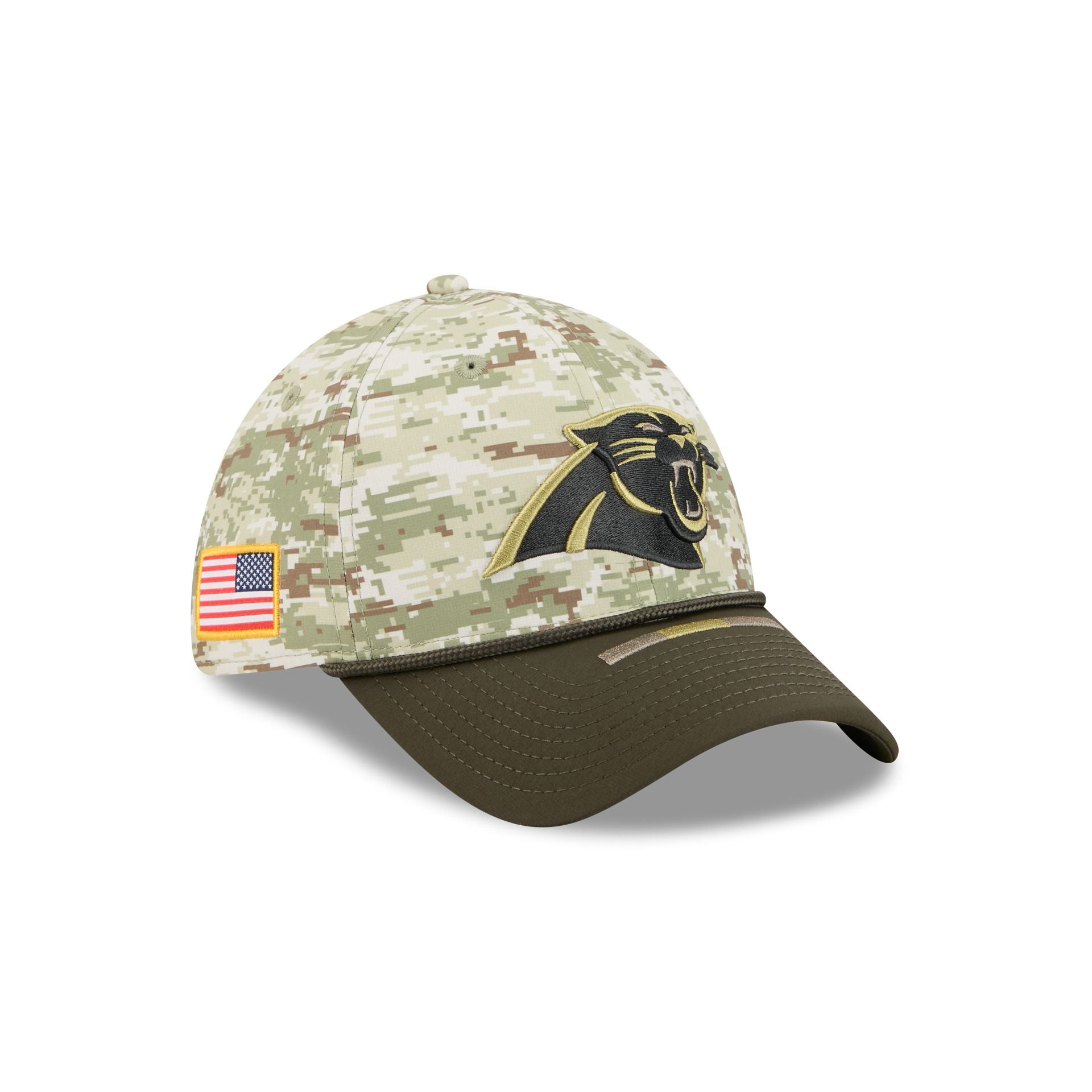 Carolina Panthers 2025 Salute To Service Digi Camo 39Thirty Stretch Fit Hat