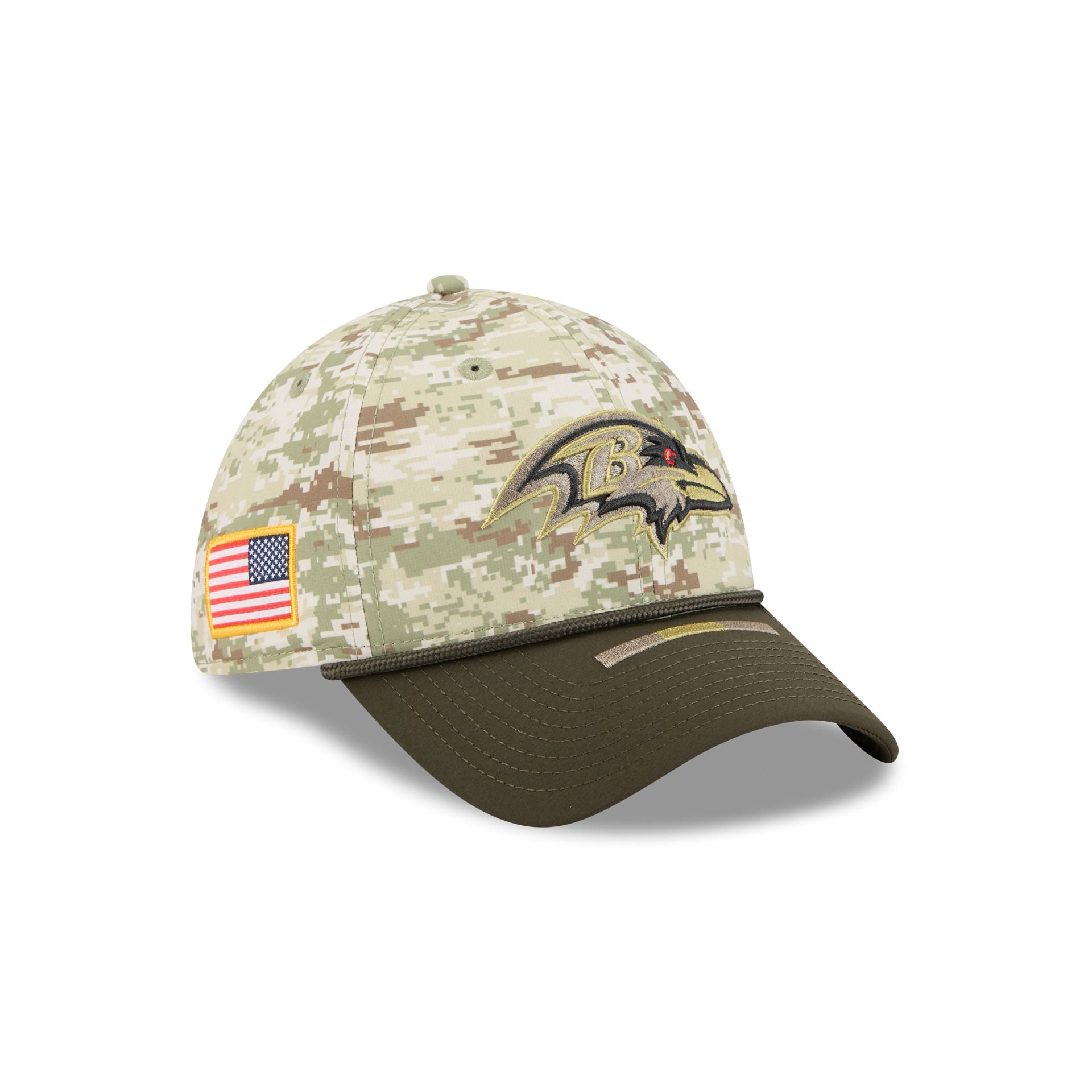 Baltimore Ravens 2025 Salute To Service Digi Camo 39Thirty Stretch Fit Hat