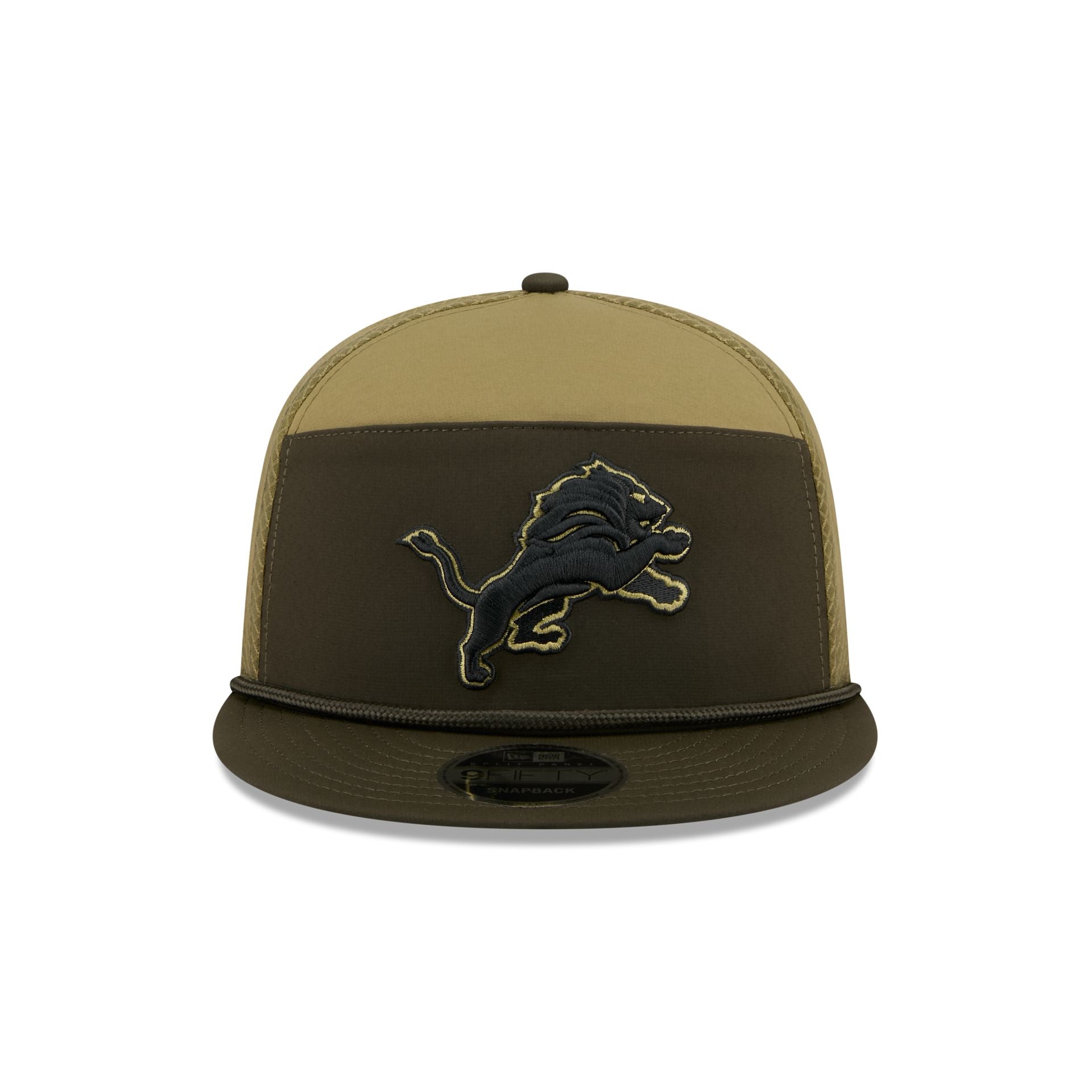 Alternative view of Detroit Lions 2025 Salute To Service Split Panel 9Fifty Trucker Hat