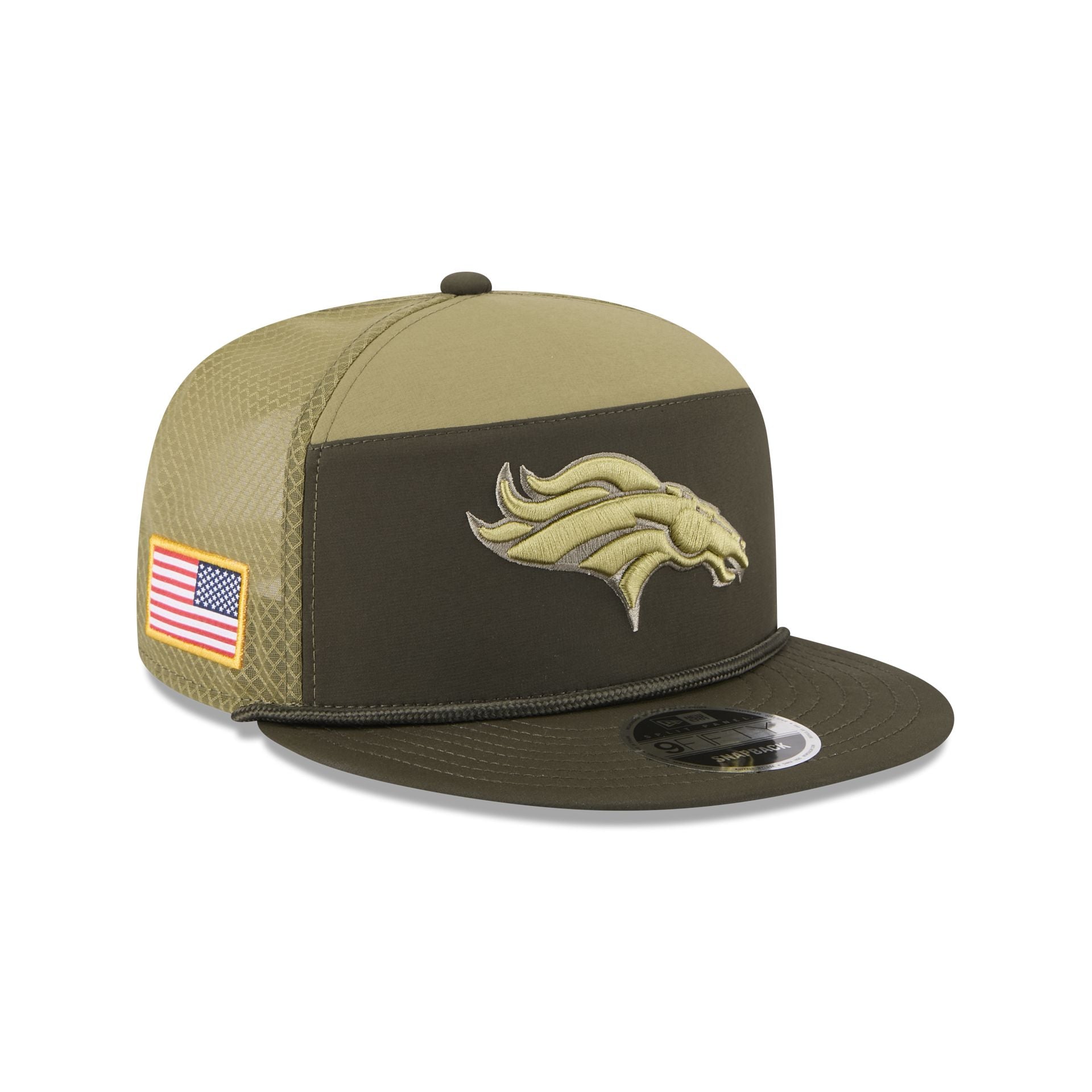 Denver Broncos 2025 Salute To Service Split Panel 9Fifty Trucker Hat