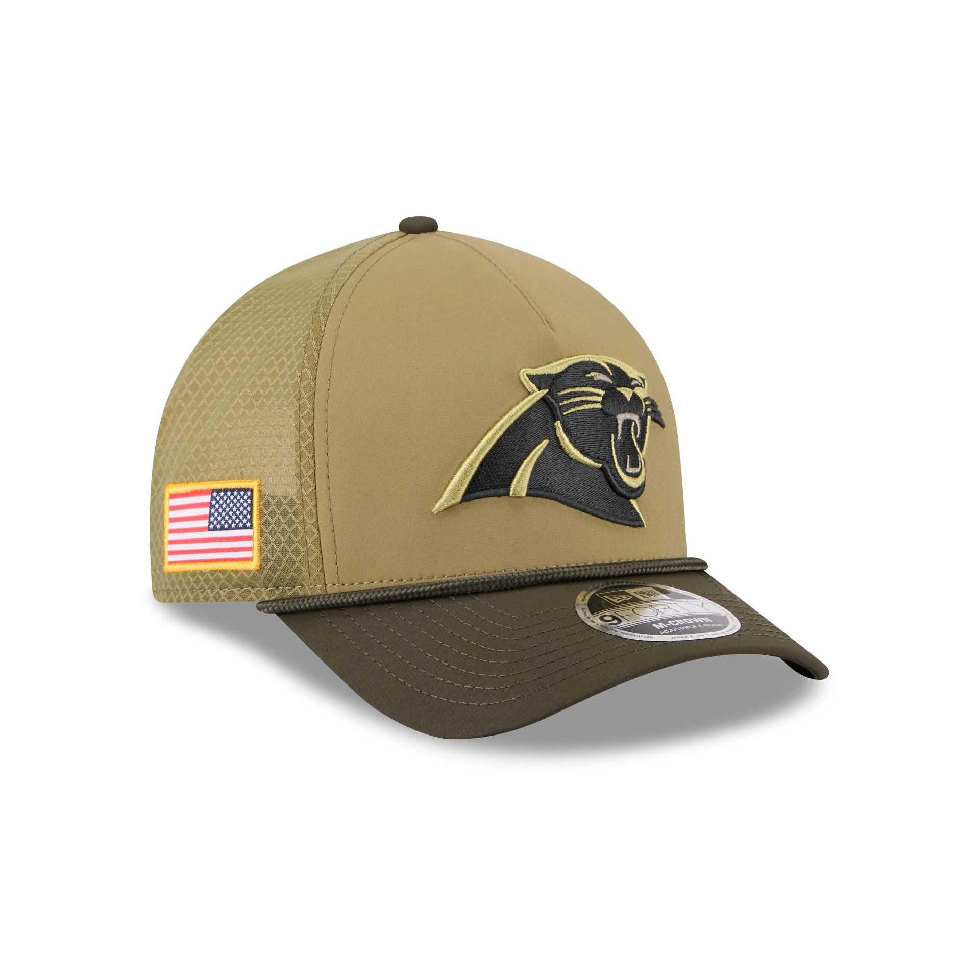 Carolina Panthers 2025 Salute To Service 9Forty M-Crown A-Frame Trucker Hat