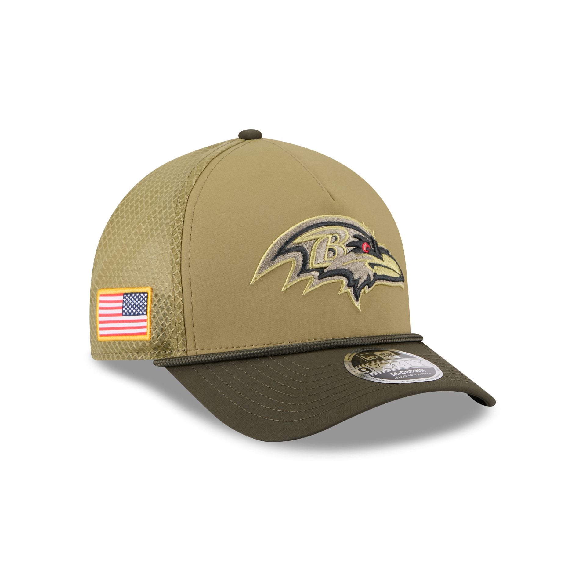 Baltimore Ravens 2025 Salute To Service 9Forty M-Crown A-Frame Trucker Hat