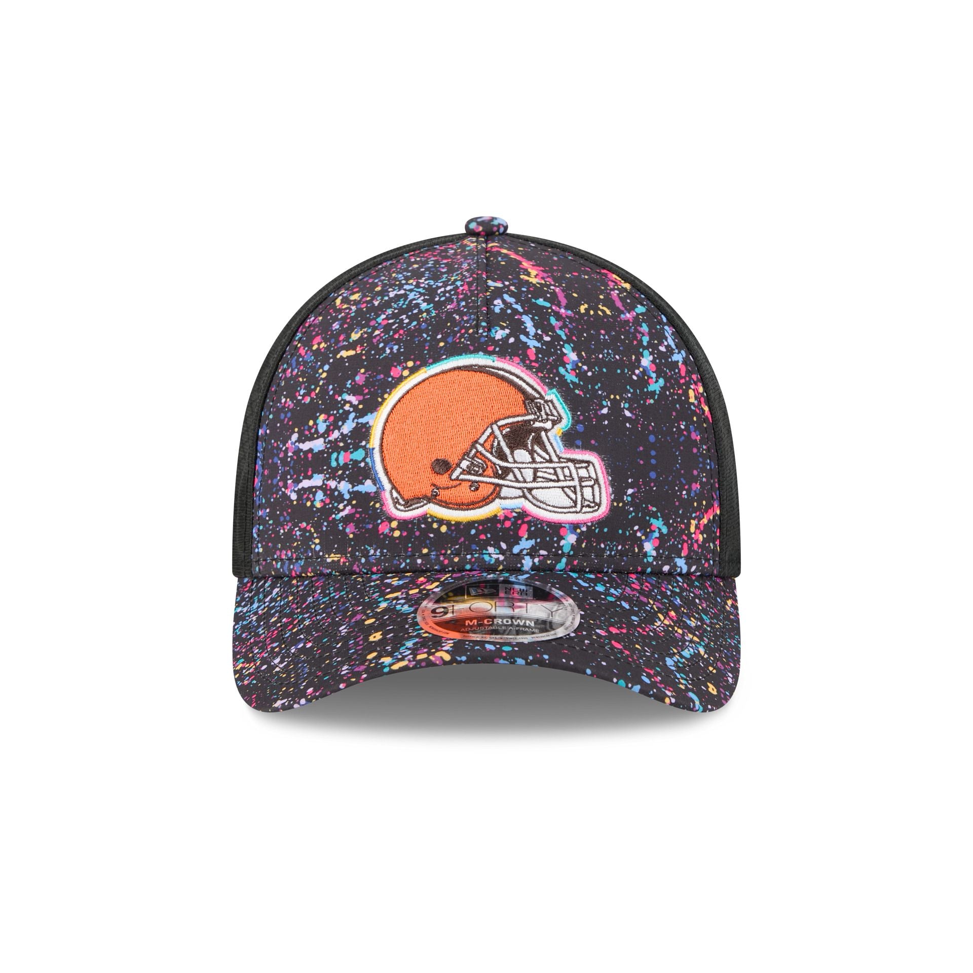Alternative view of Cleveland Browns 2025 Crucial Catch 9Forty M-Crown A-Frame Trucker Hat
