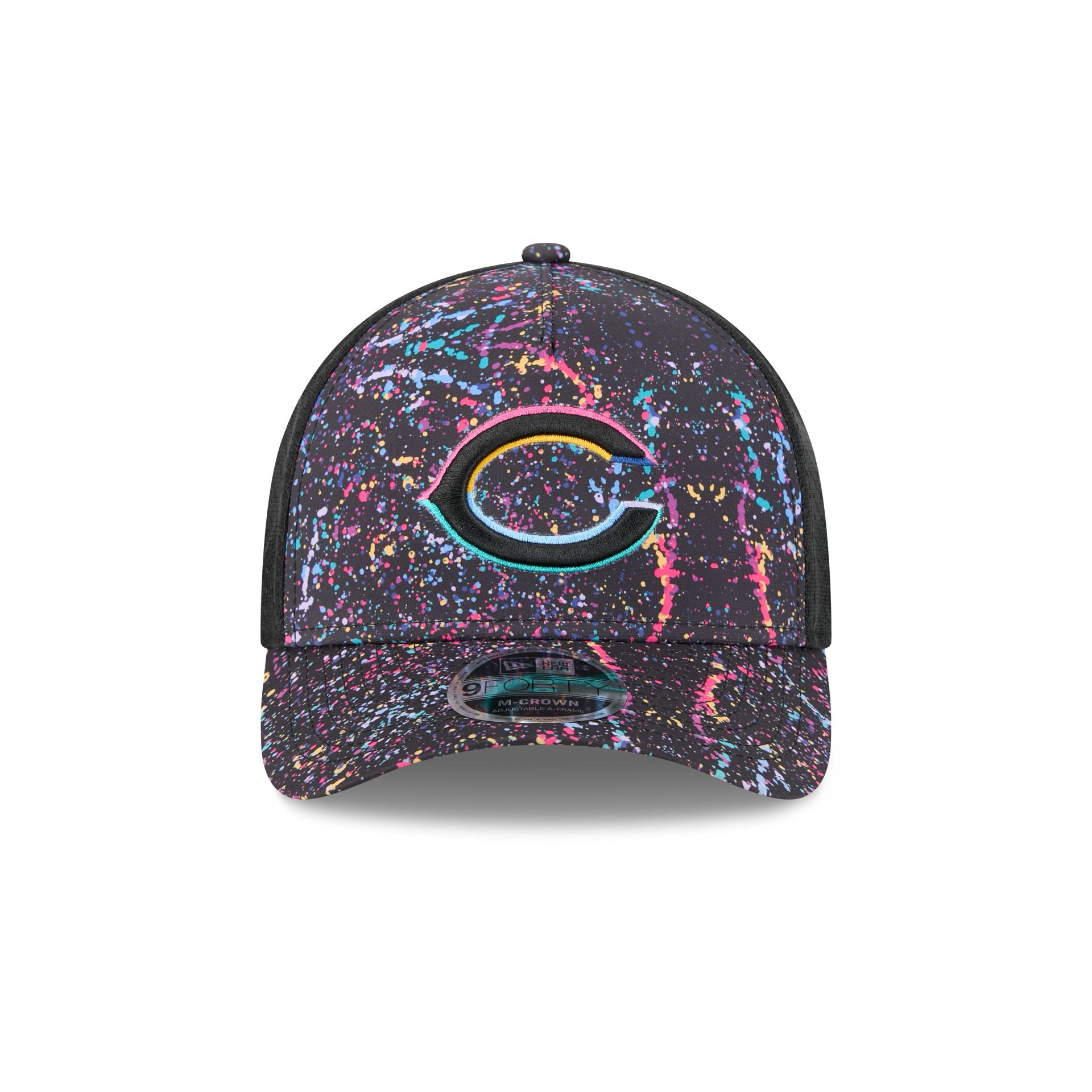 Alternative view of Chicago Bears 2025 Crucial Catch 9Forty M-Crown A-Frame Trucker Hat