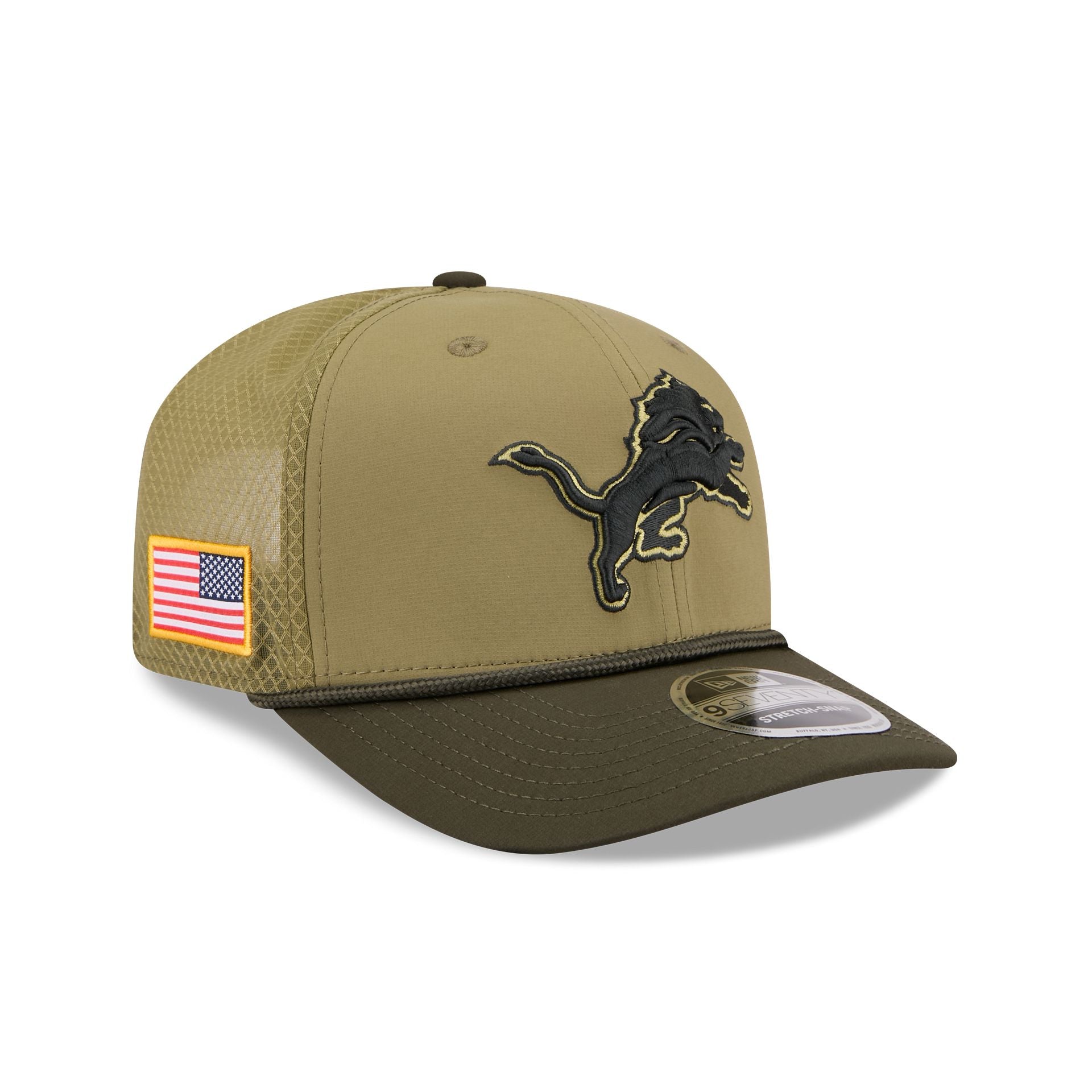 Detroit Lions 2025 Salute To Service 9Seventy Trucker Hat
