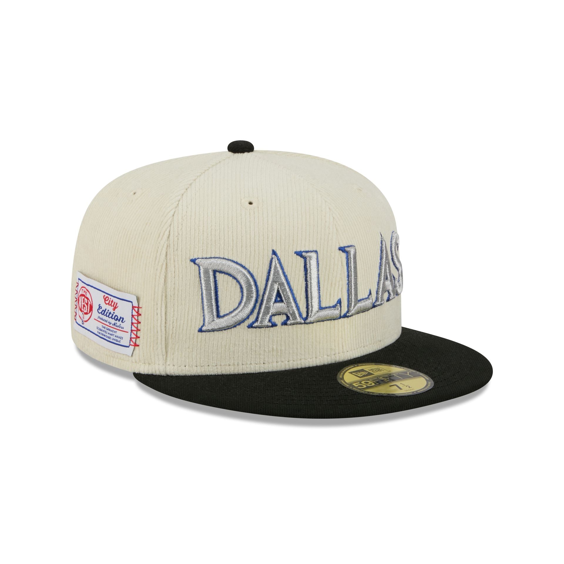Dallas Mavericks 2025 City Edition Chrome White Corduroy 59Fifty Fitted Hat
