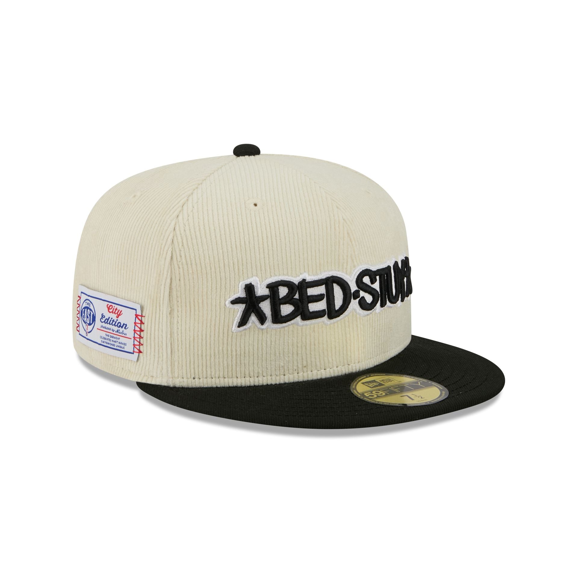Brooklyn Nets 2025 City Edition Chrome White Corduroy 59Fifty Fitted Hat