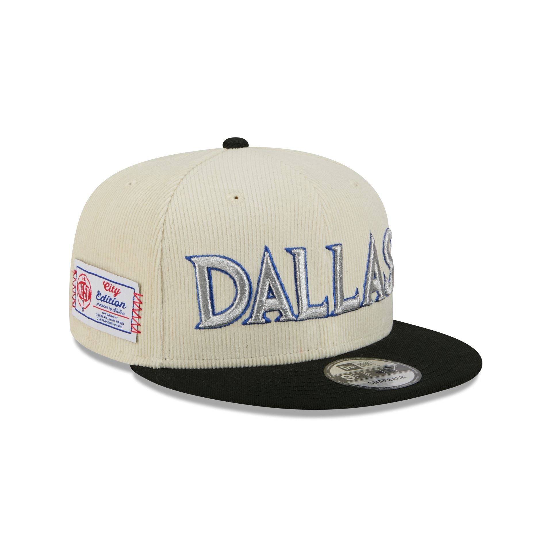 Dallas Mavericks 2025 City Edition Chrome White Corduroy 9Fifty Snapback Hat