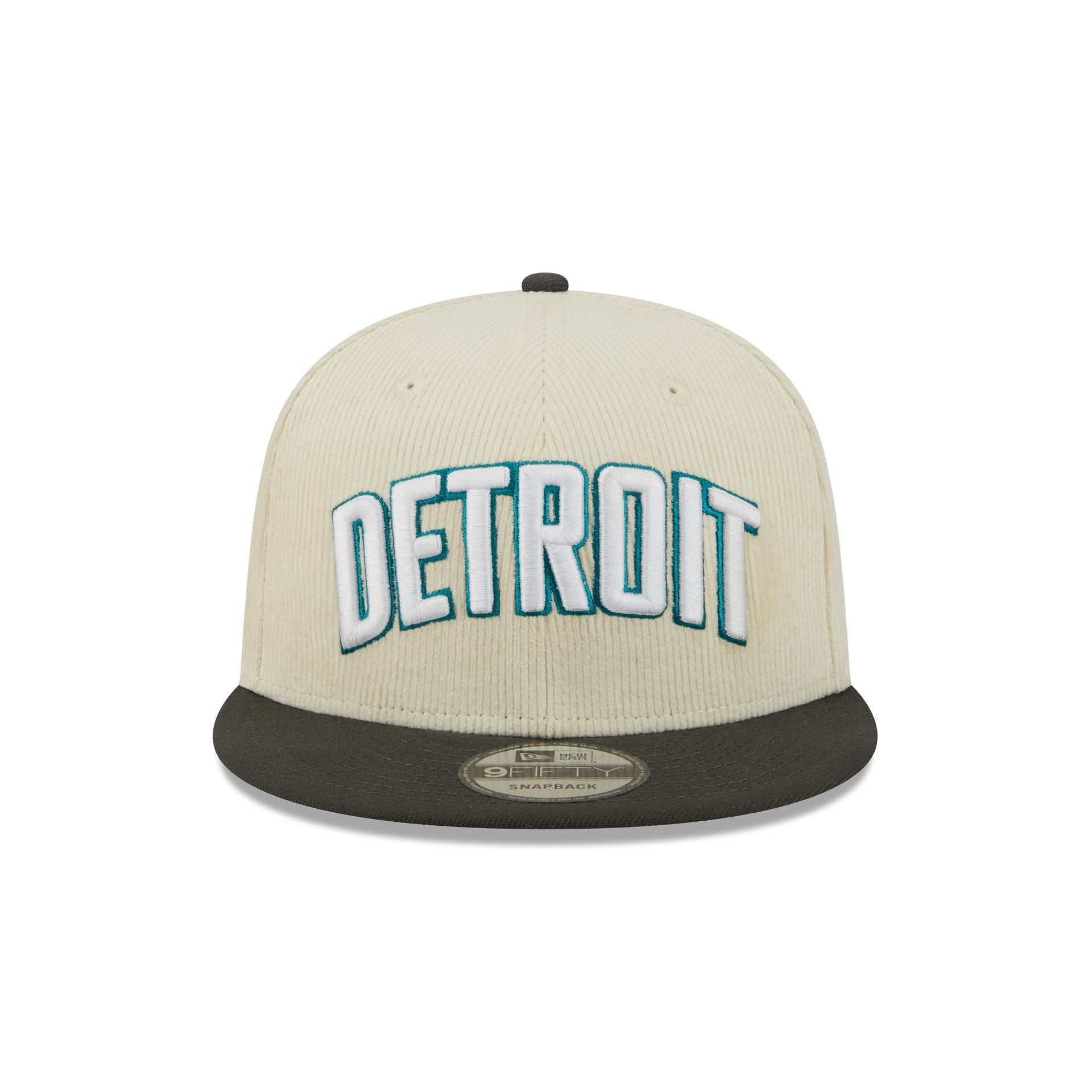 Alternative view of Detroit Pistons 2025 City Edition Chrome White Corduroy 9Fifty Snapback Hat