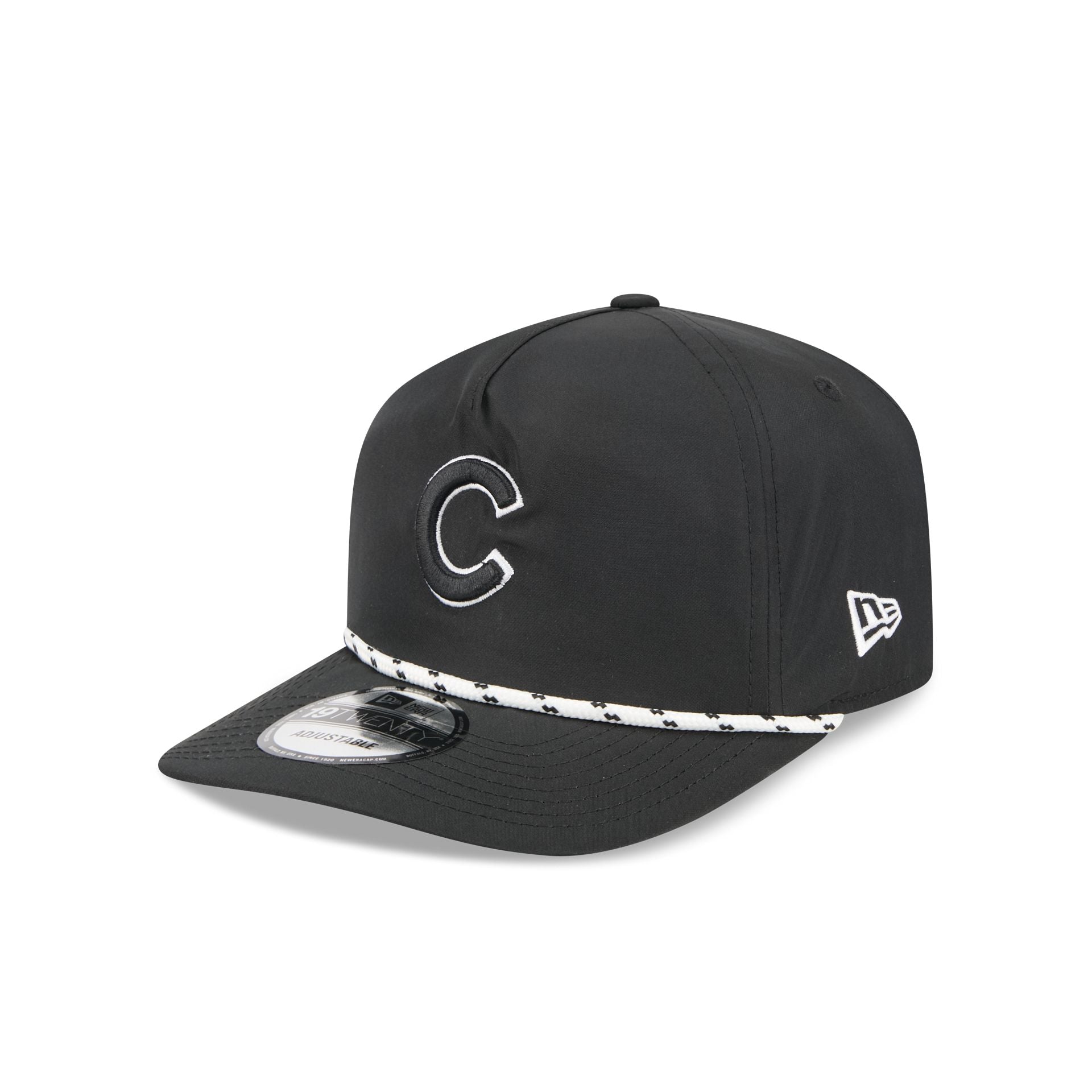 Chicago Cubs Black And White Rope 19Twenty Snapback Hat