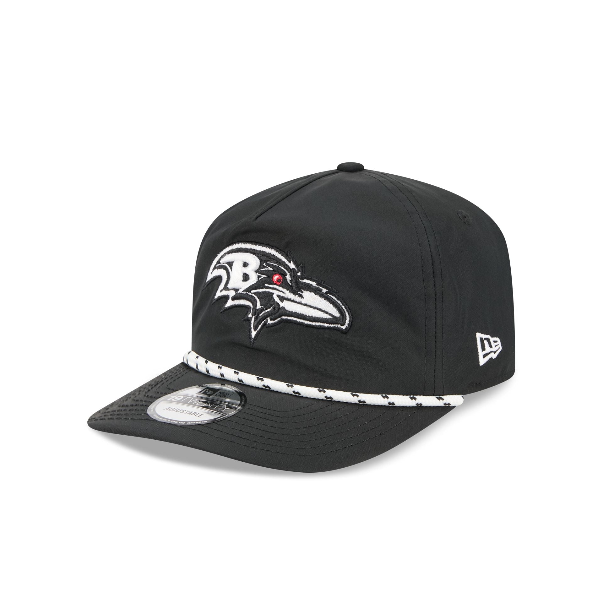 Baltimore Ravens Black And White Rope 19Twenty Snapback Hat