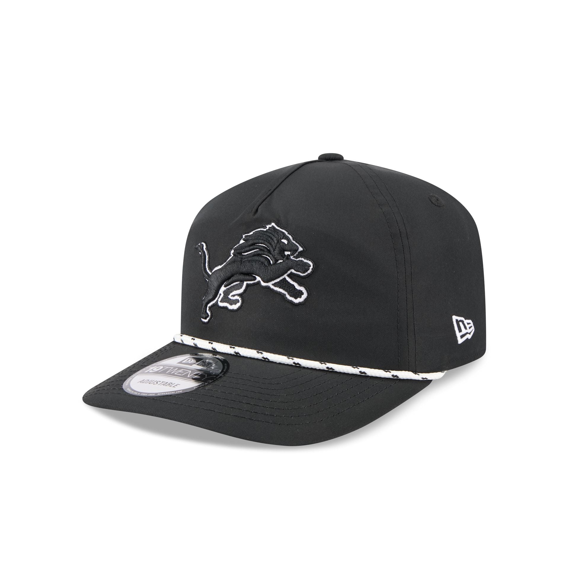 Detroit Lions Black And White Rope 19Twenty Snapback Hat