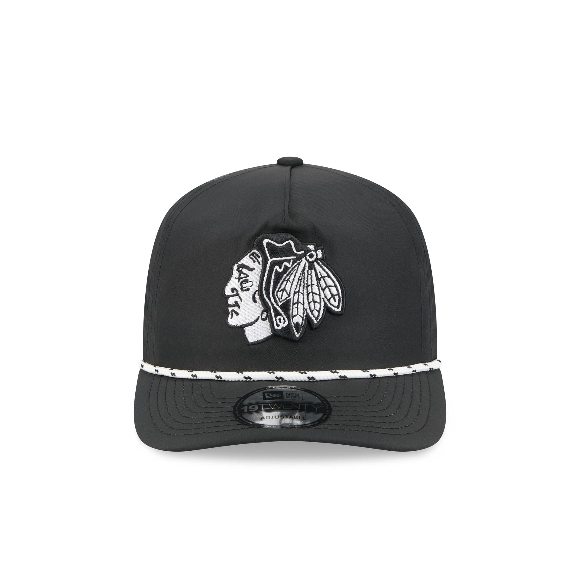 Alternative view of Chicago Blackhawks Black And White Rope 19Twenty Snapback Hat