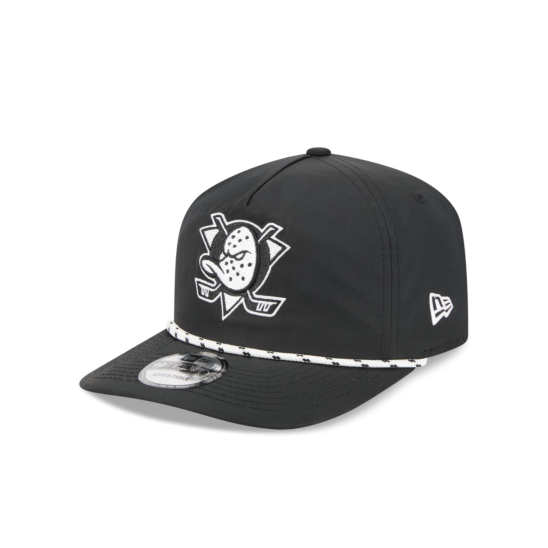 Anaheim Ducks Black And White Rope 19Twenty Snapback Hat