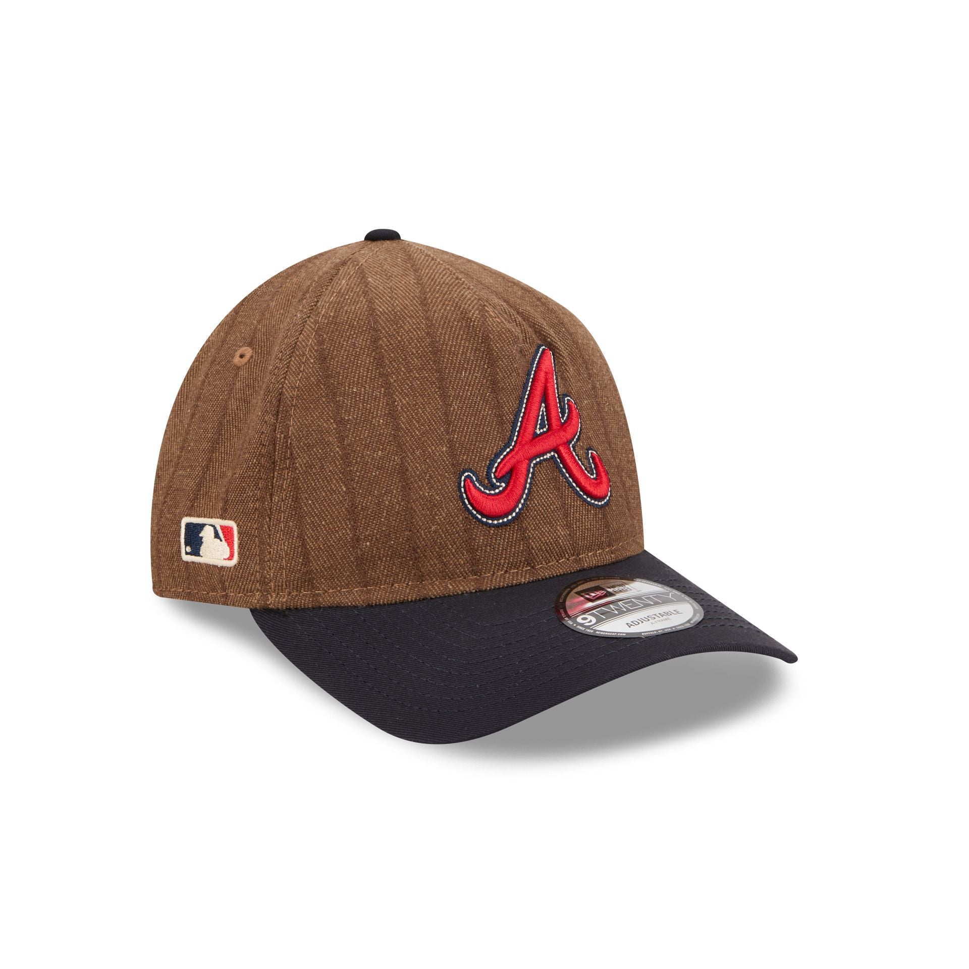 Atlanta Braves Three Looms Wool Pinstripe 9Twenty A-Frame Adjustable Hat