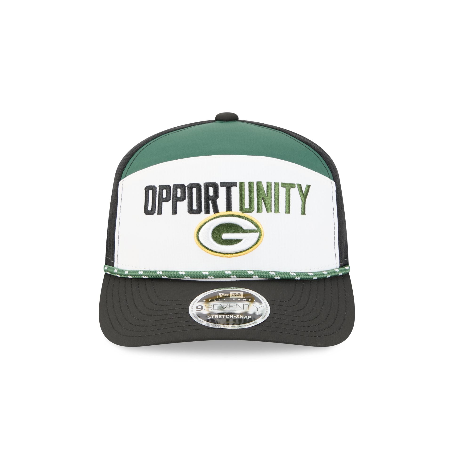 Alternative view of Green Bay Packers 2025 Inspire Change Split Panel 9Seventy Trucker Hat