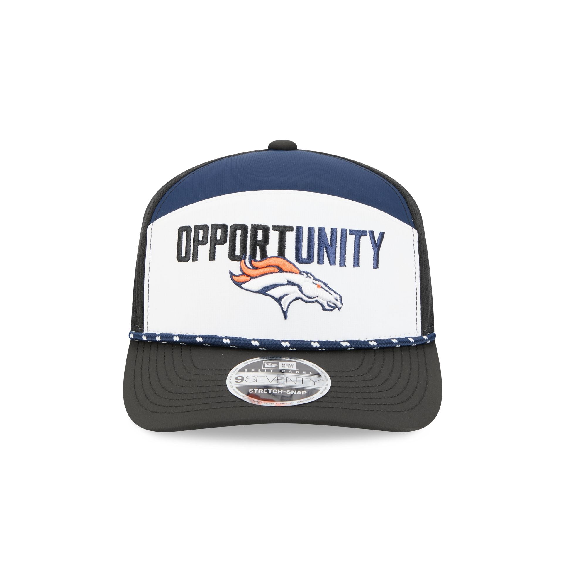 Alternative view of Denver Broncos 2025 Inspire Change Split Panel 9Seventy Trucker Hat