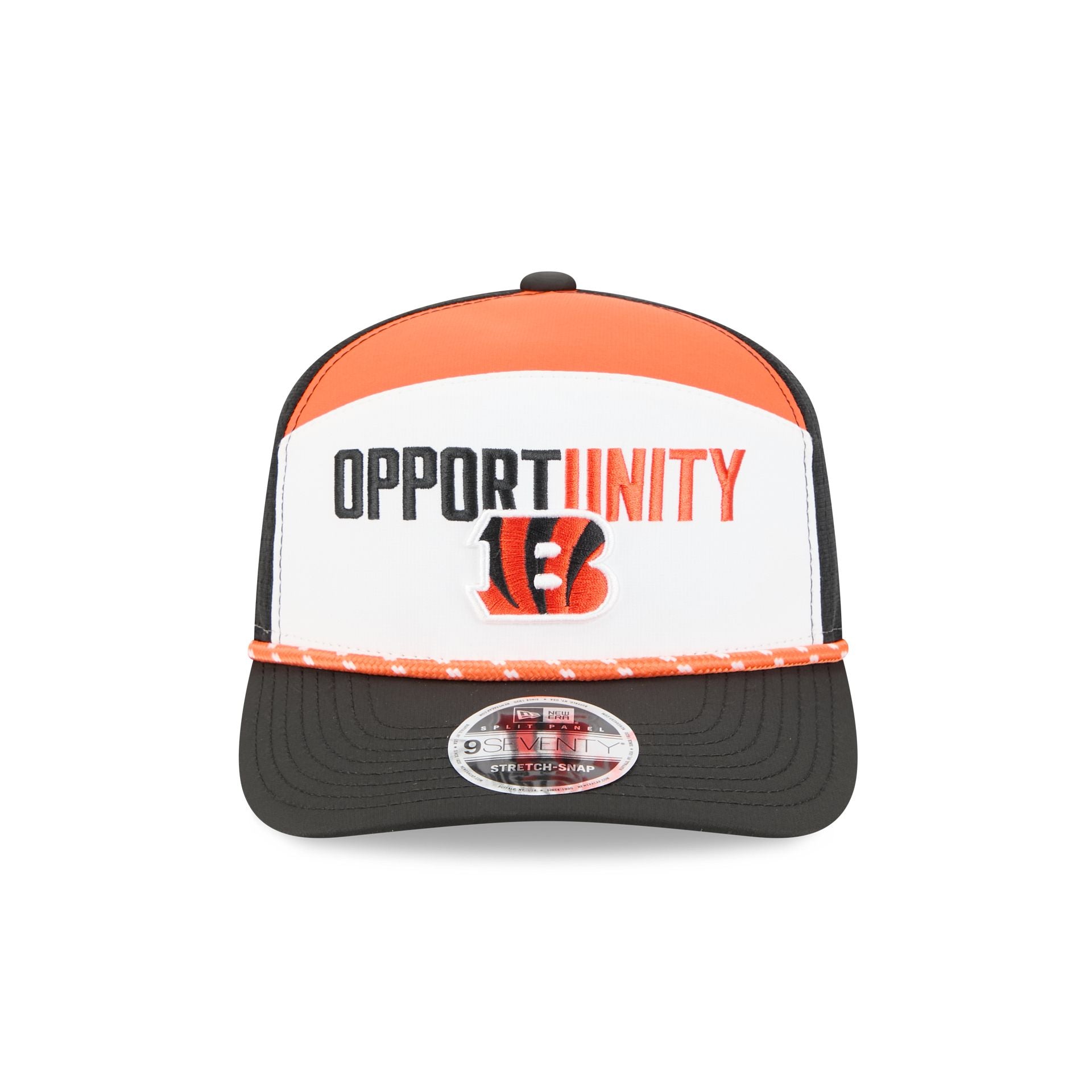 Alternative view of Cincinnati Bengals 2025 Inspire Change Split Panel 9Seventy Trucker Hat