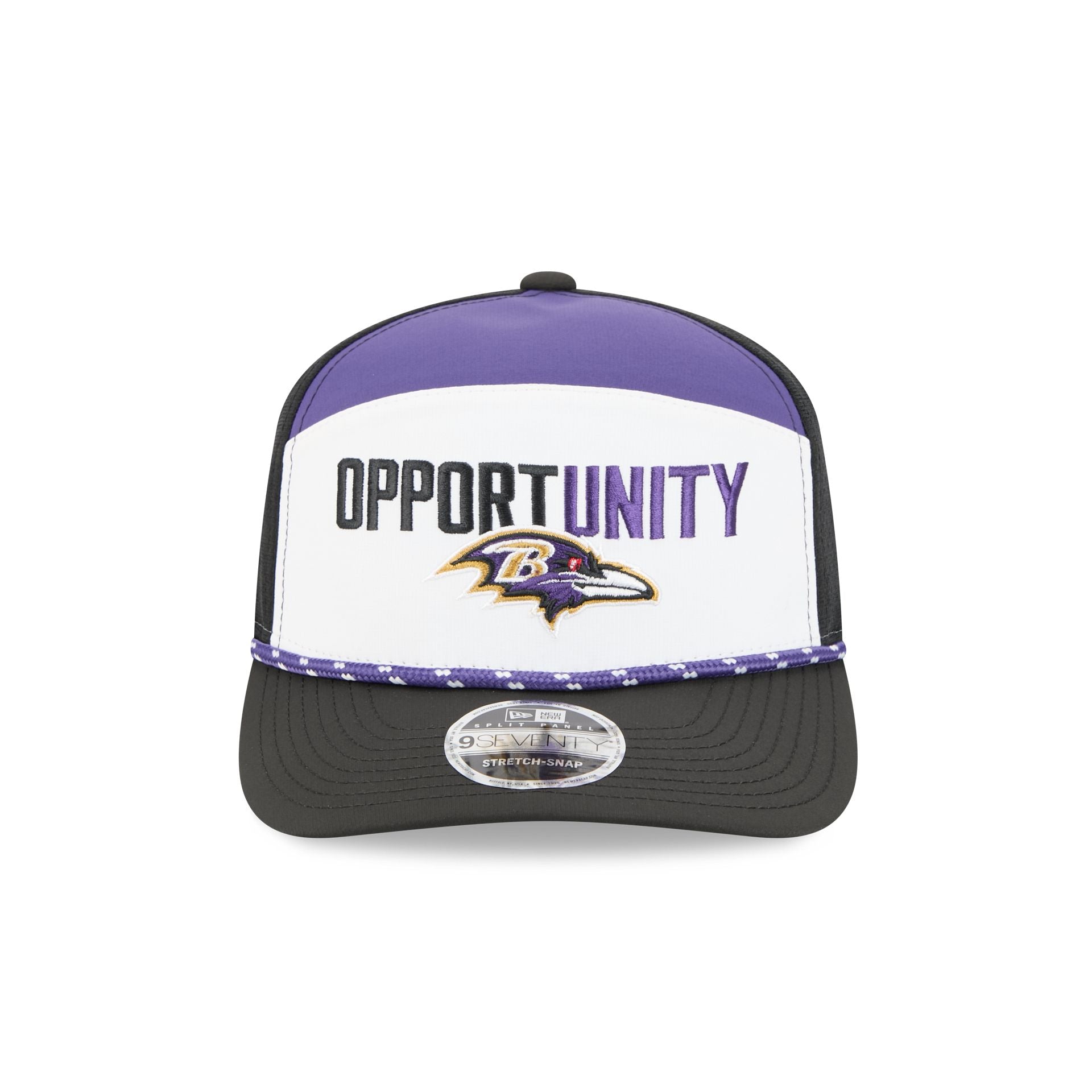 Alternative view of Baltimore Ravens 2025 Inspire Change Split Panel 9Seventy Trucker Hat