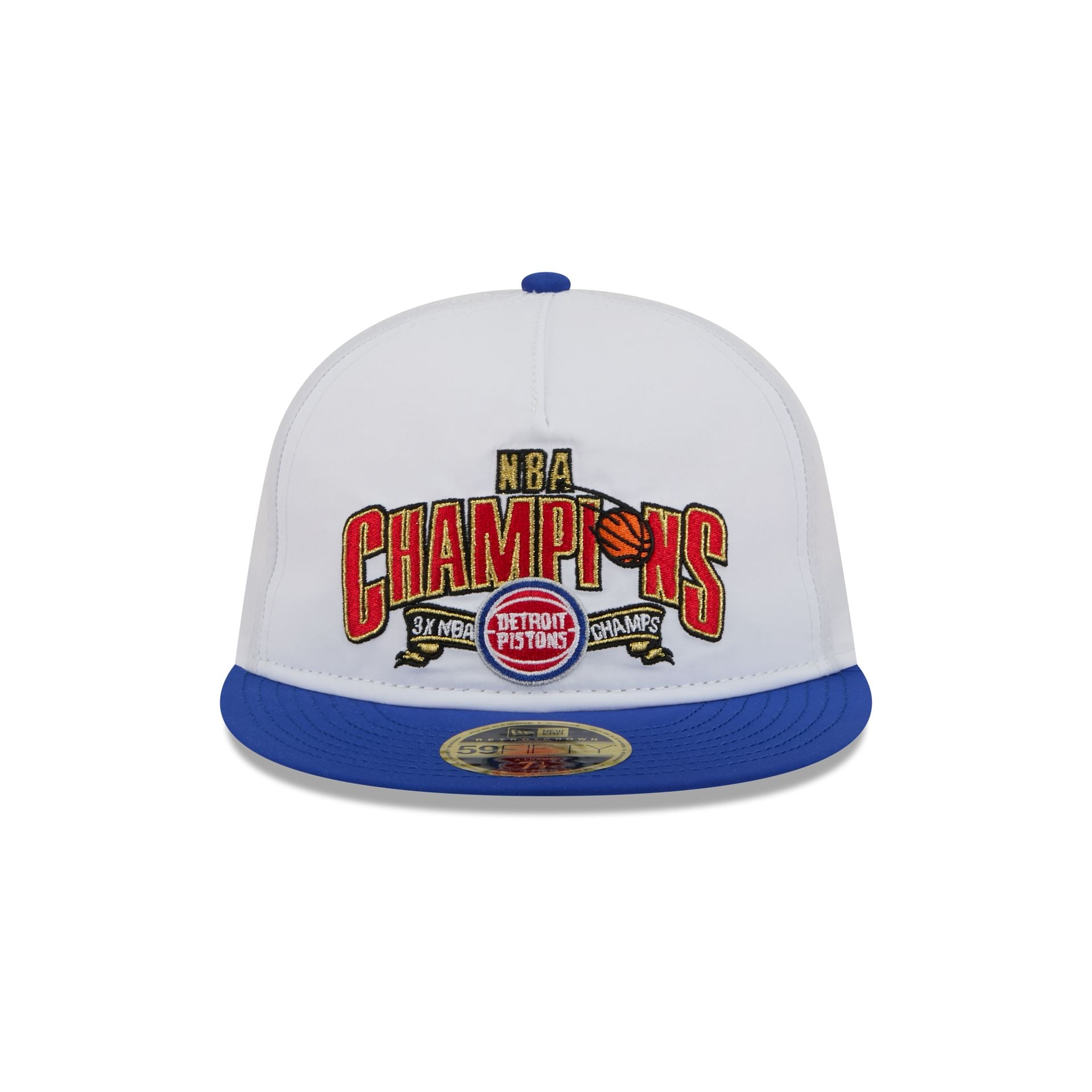Alternative view of Detroit Pistons Champions White Retro Crown 59Fifty Fitted Hat