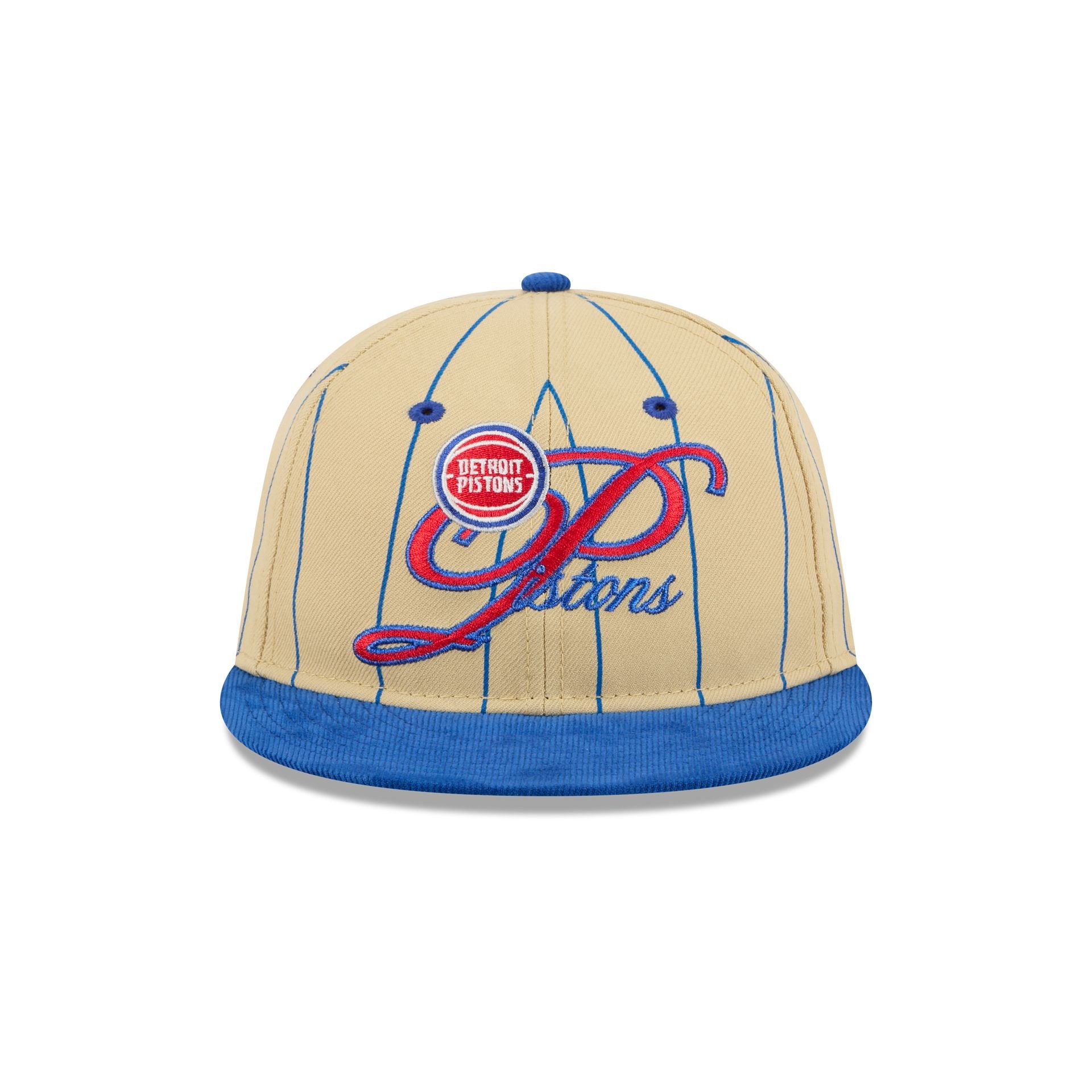 Alternative view of Detroit Pistons Pinstripe Script Retro Crown 9Fifty Adjustable Hat