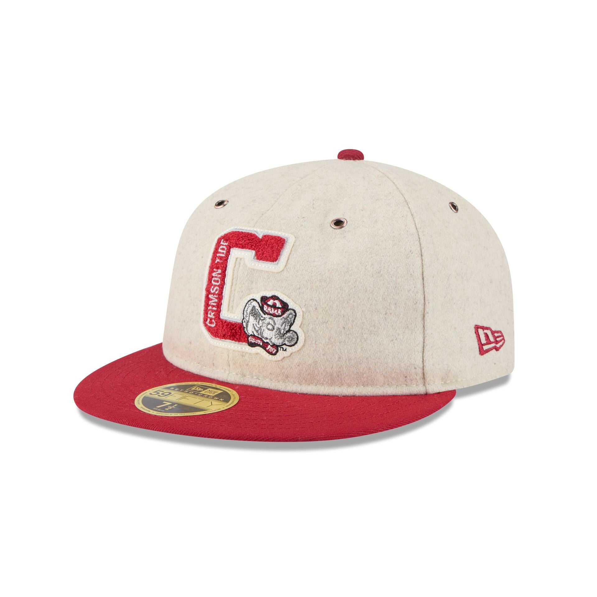 Alabama Crimson Tide College Vault Wool Letterman Retro Crown 59Fifty Fitted Hat