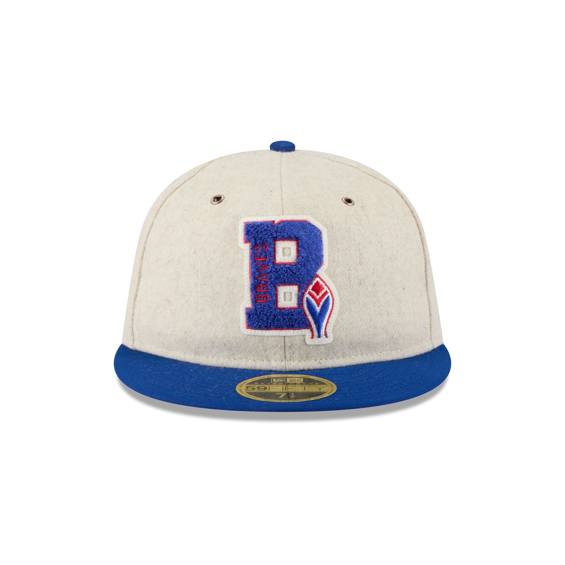 Alternative view of Atlanta Braves Wool Letterman Retro Crown 59Fifty Fitted Hat
