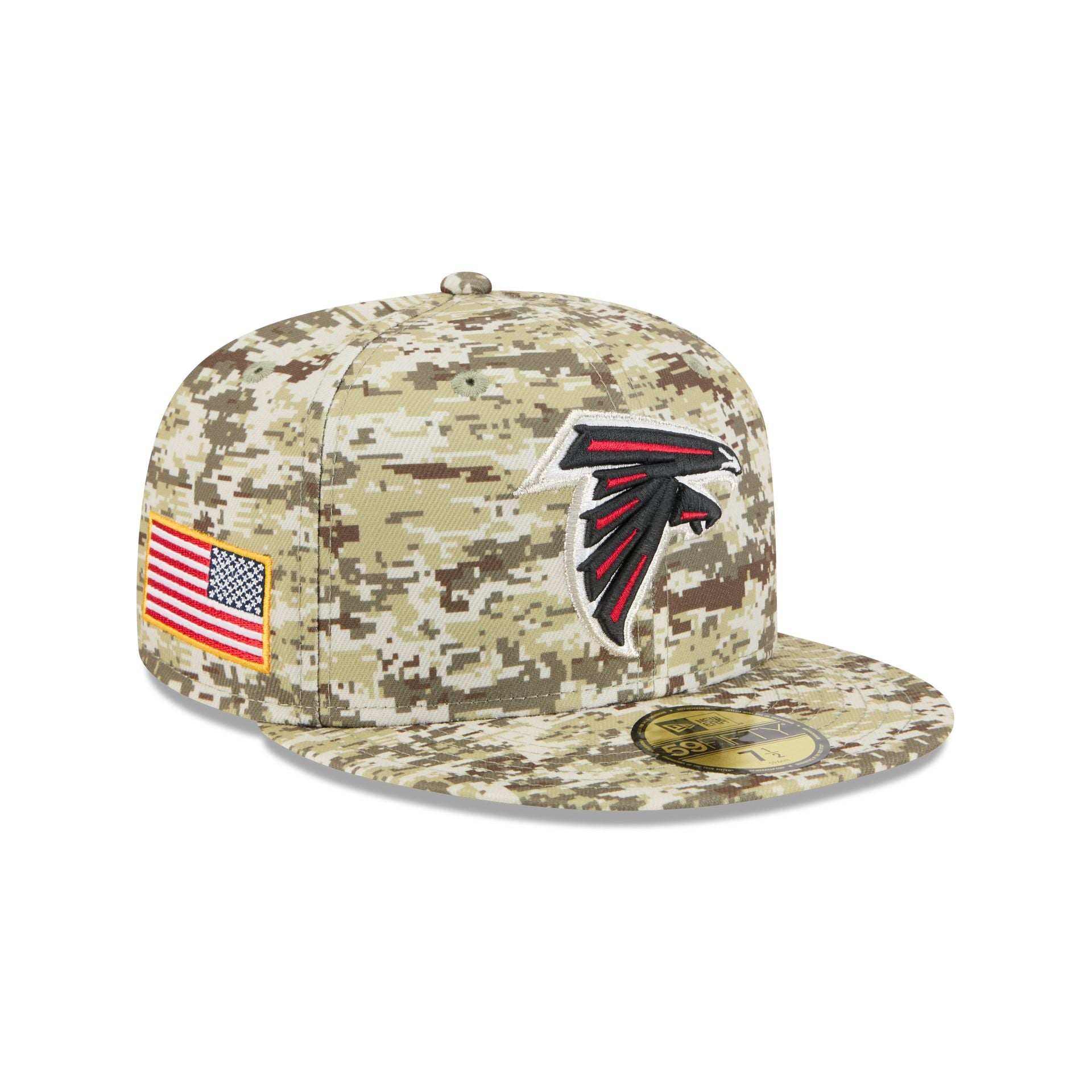 Atlanta Falcons 2025 Salute To Service Fan Gear 59Fifty Fitted Hat