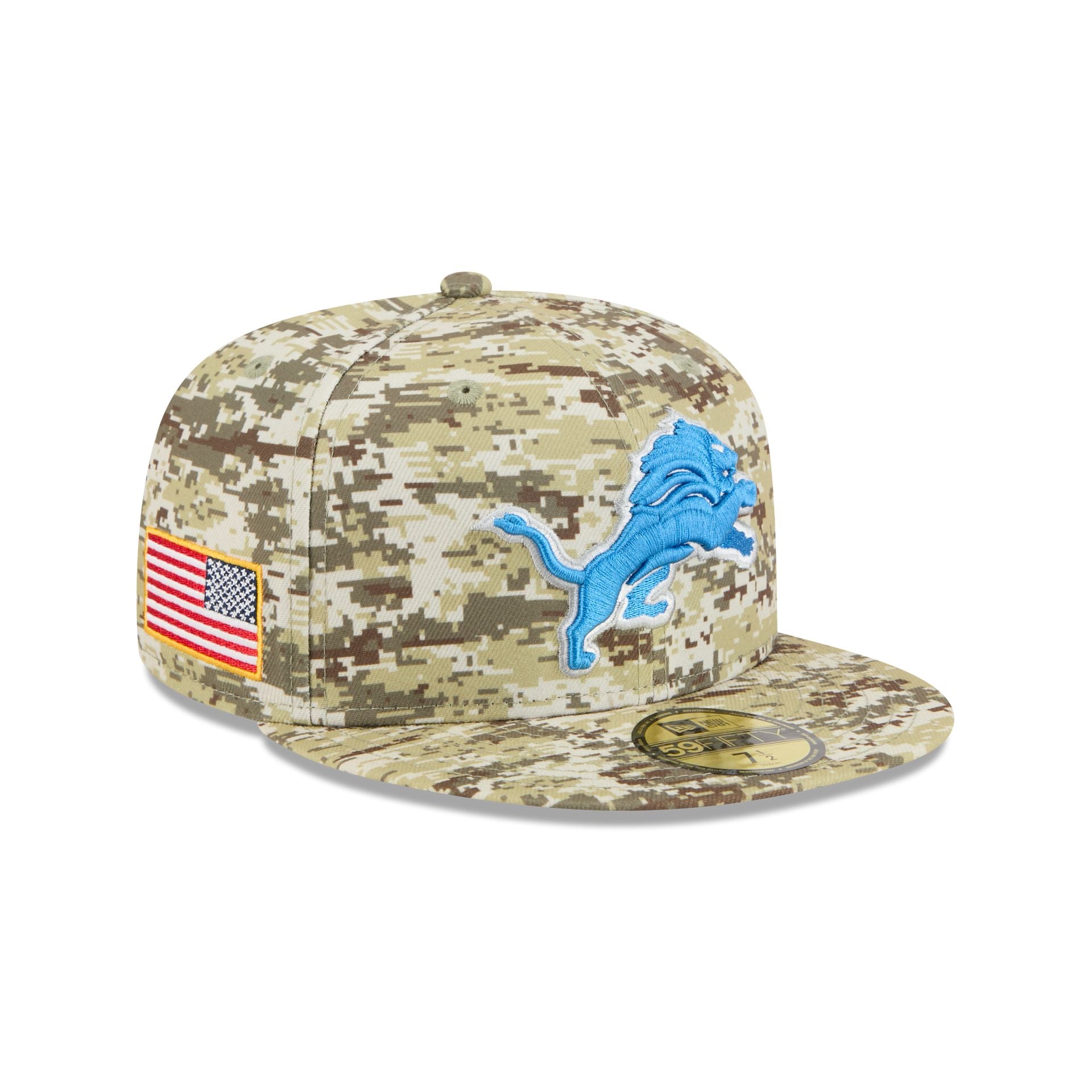 Detroit Lions 2025 Salute To Service Fan Gear 59Fifty Fitted Hat