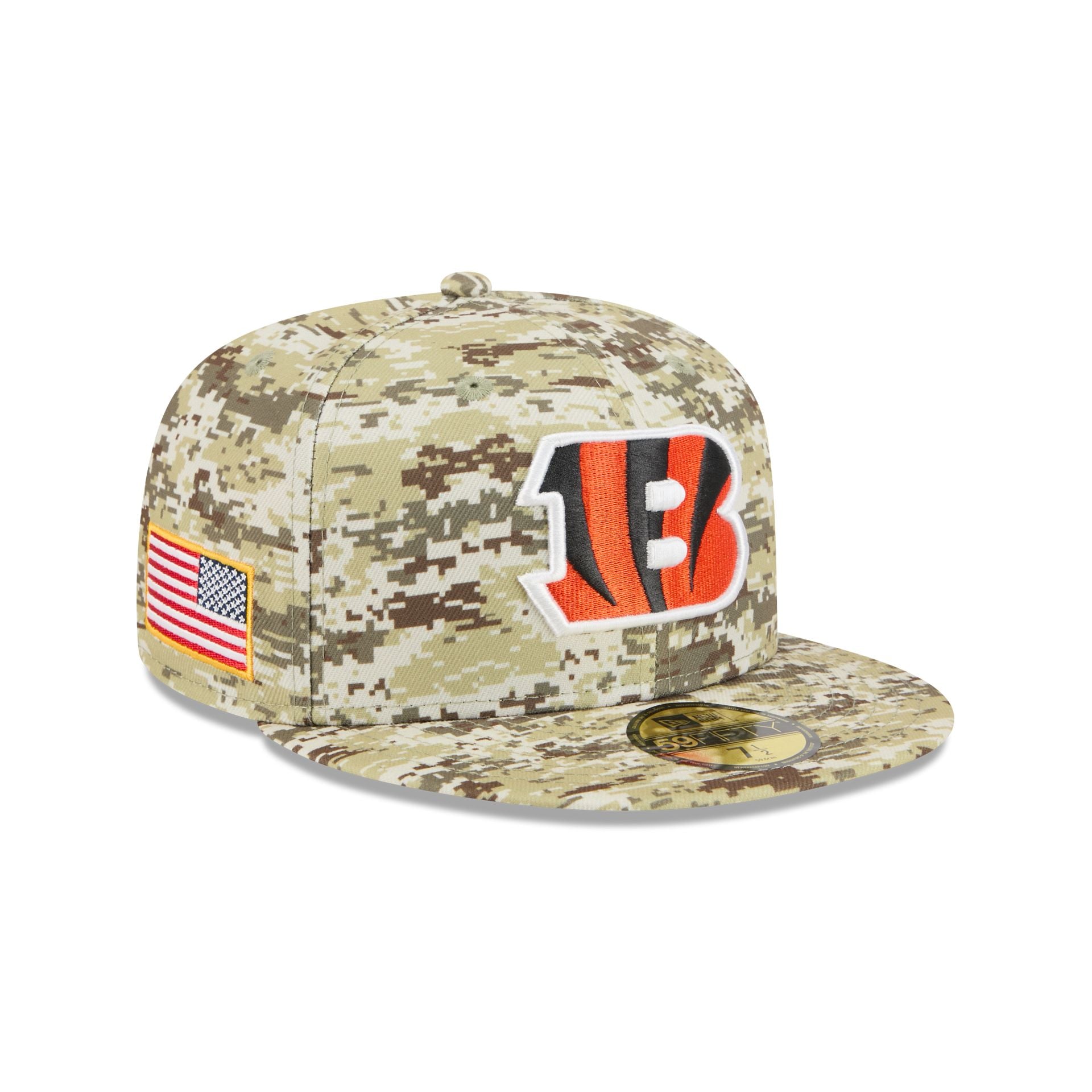 Cincinnati Bengals 2025 Salute To Service Fan Gear 59Fifty Fitted Hat