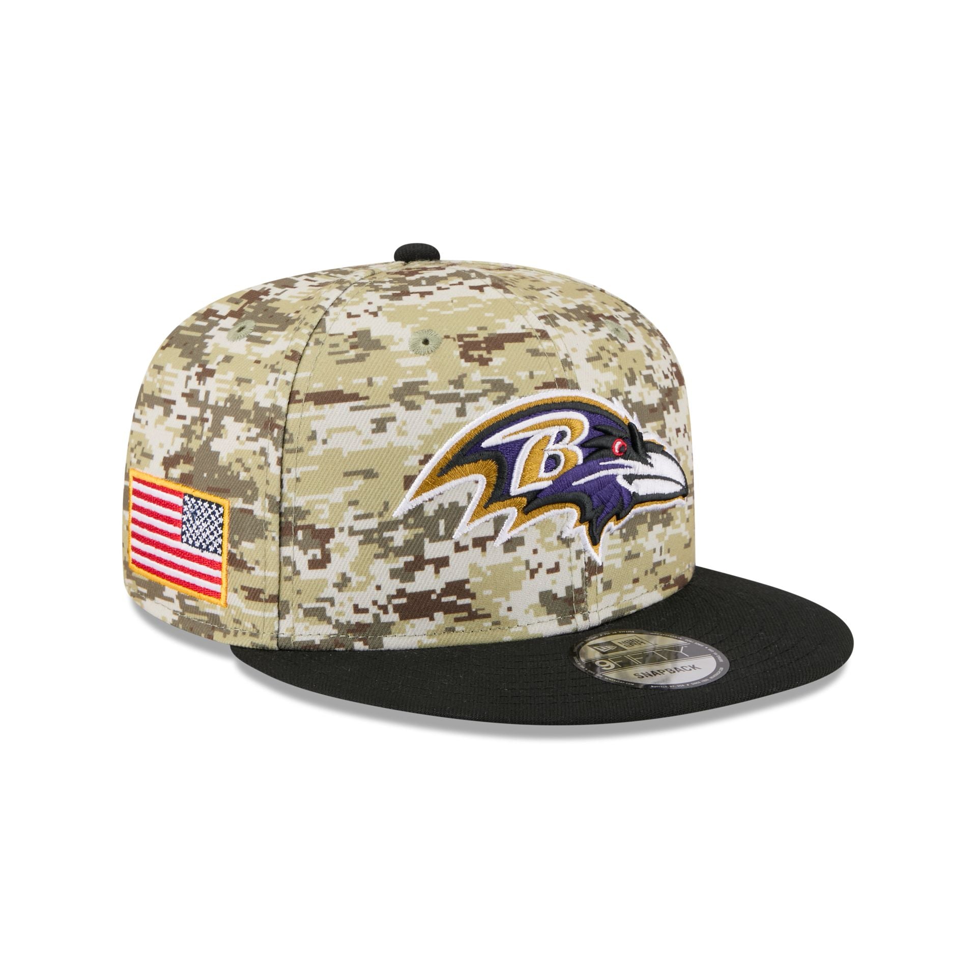 Baltimore Ravens 2025 Salute To Service Fan Gear 9Fifty Snapback Hat