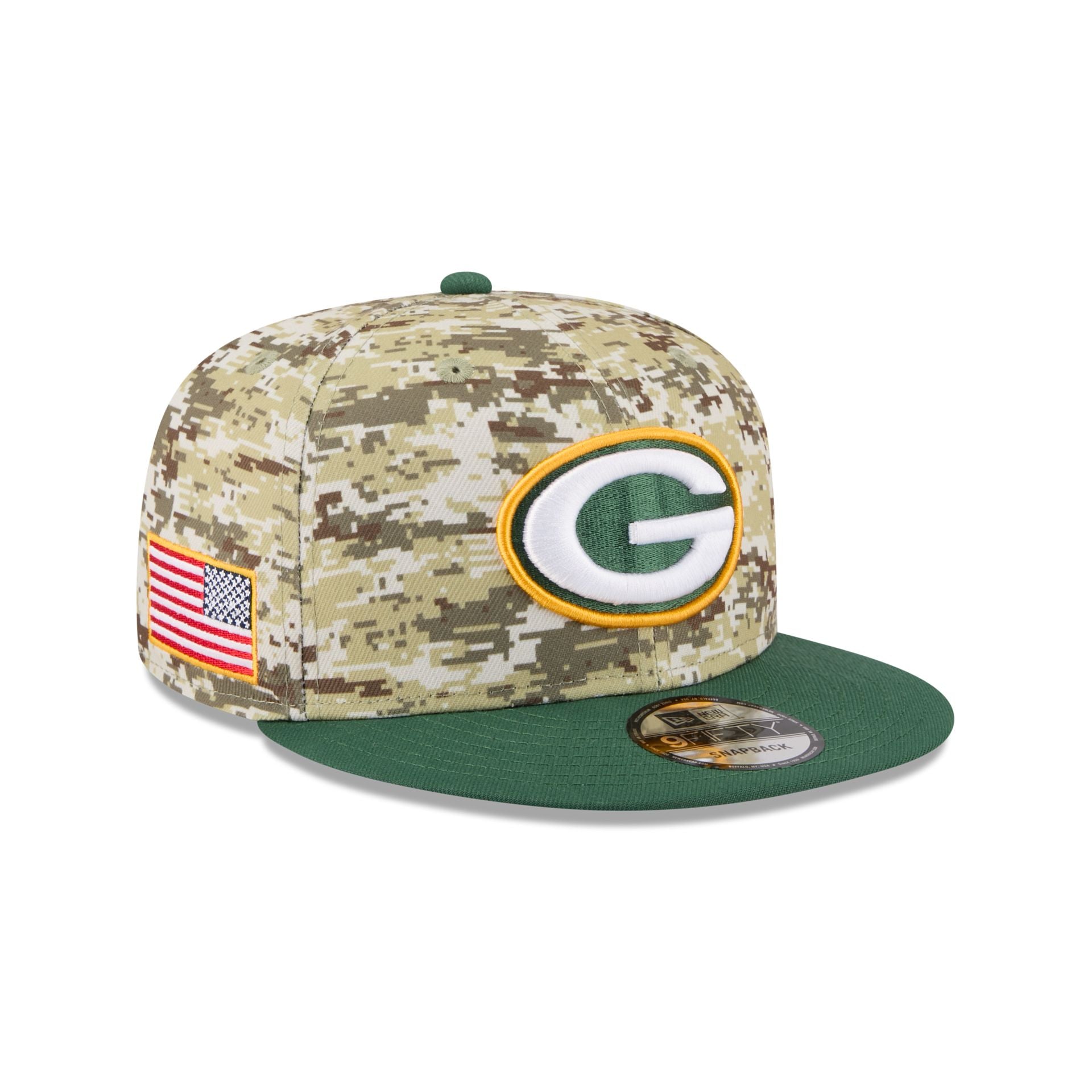 Green Bay Packers 2025 Salute To Service Fan Gear 9Fifty Snapback Hat