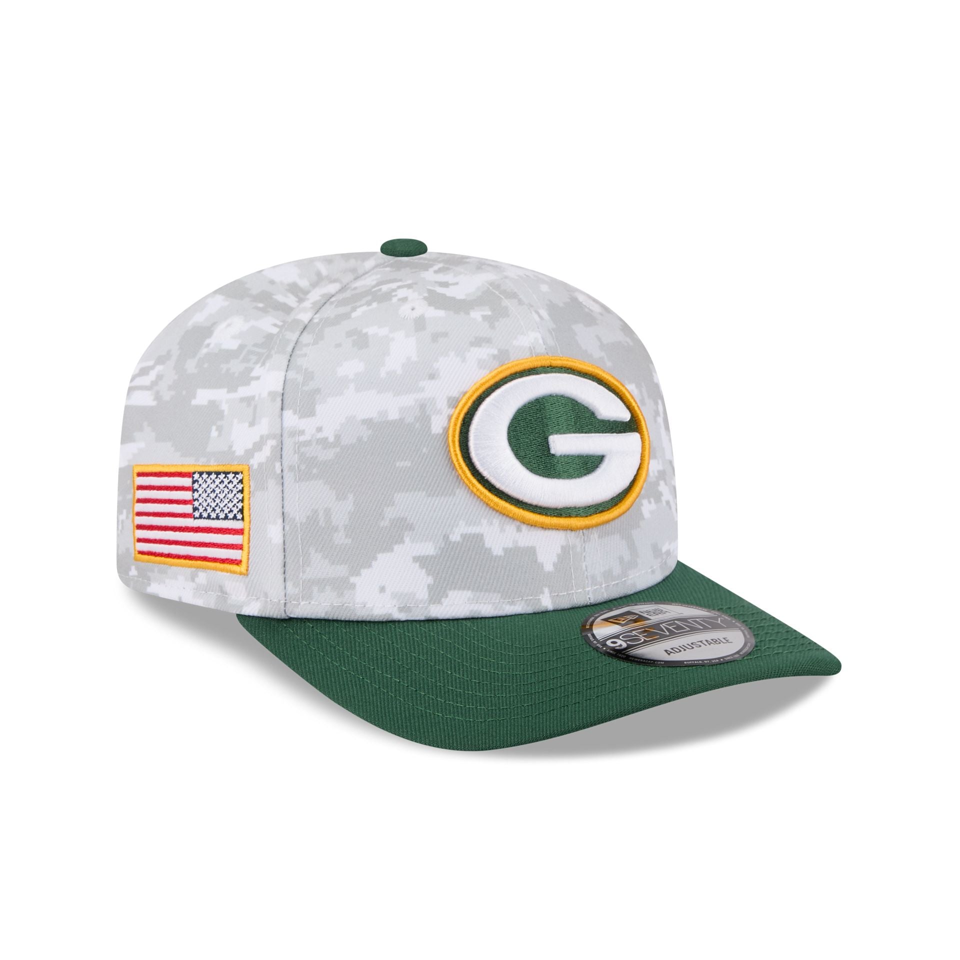 Green Bay Packers 2025 Salute To Service Fan Gear 9Seventy Stretch-Snap Hat