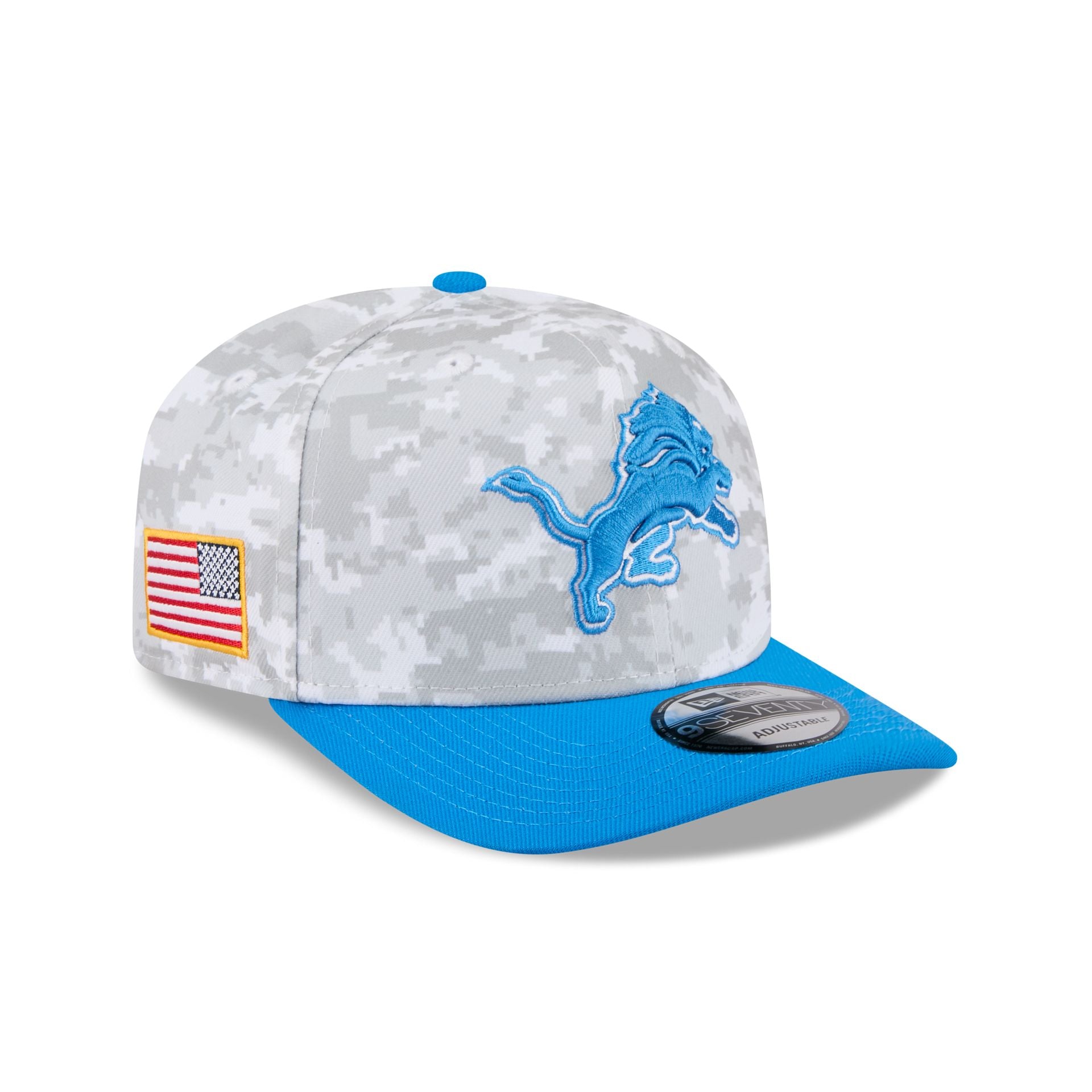Detroit Lions 2025 Salute To Service Fan Gear 9Seventy Stretch-Snap Hat