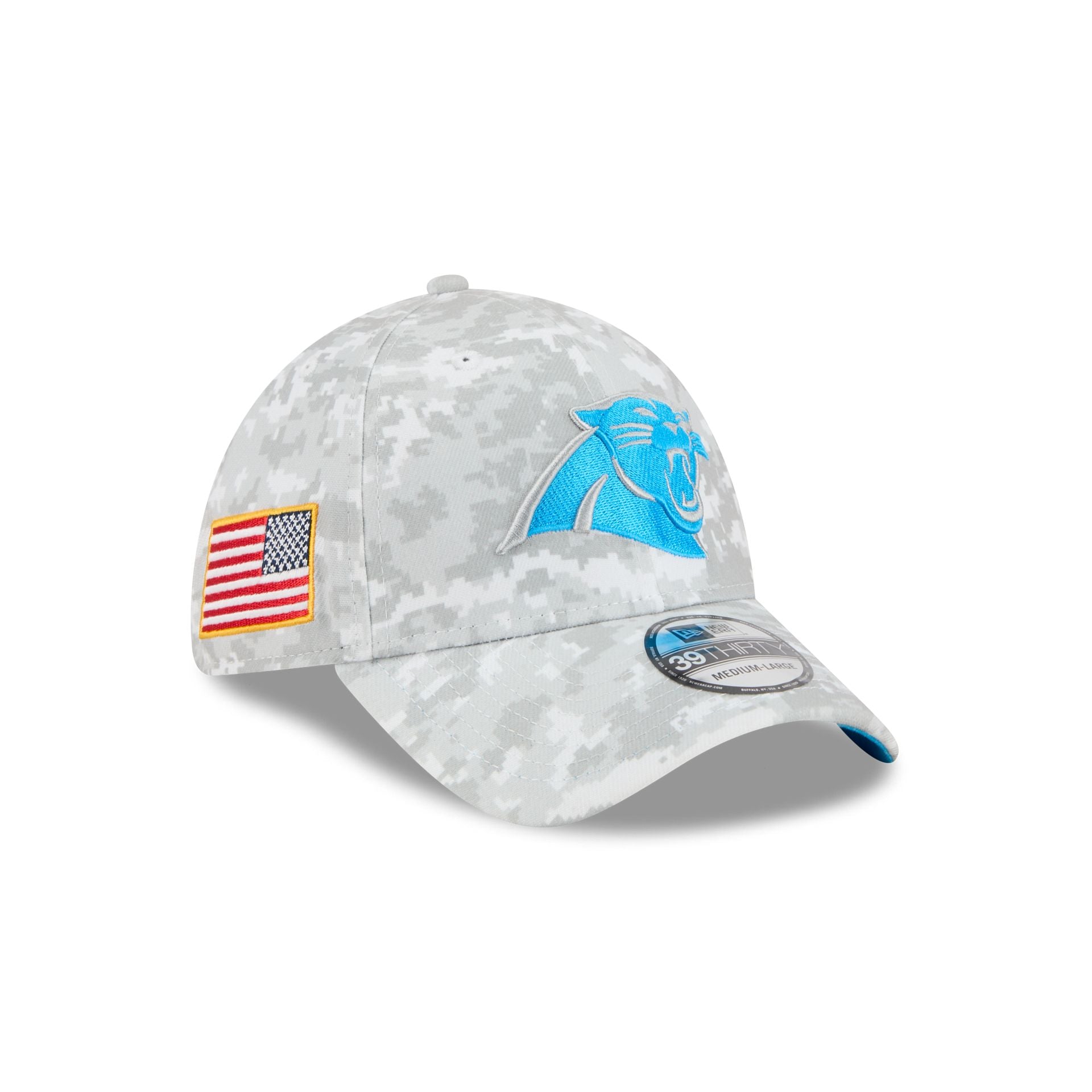 Carolina Panthers 2025 Salute To Service Fan Gear 39Thirty Stretch Fit Hat