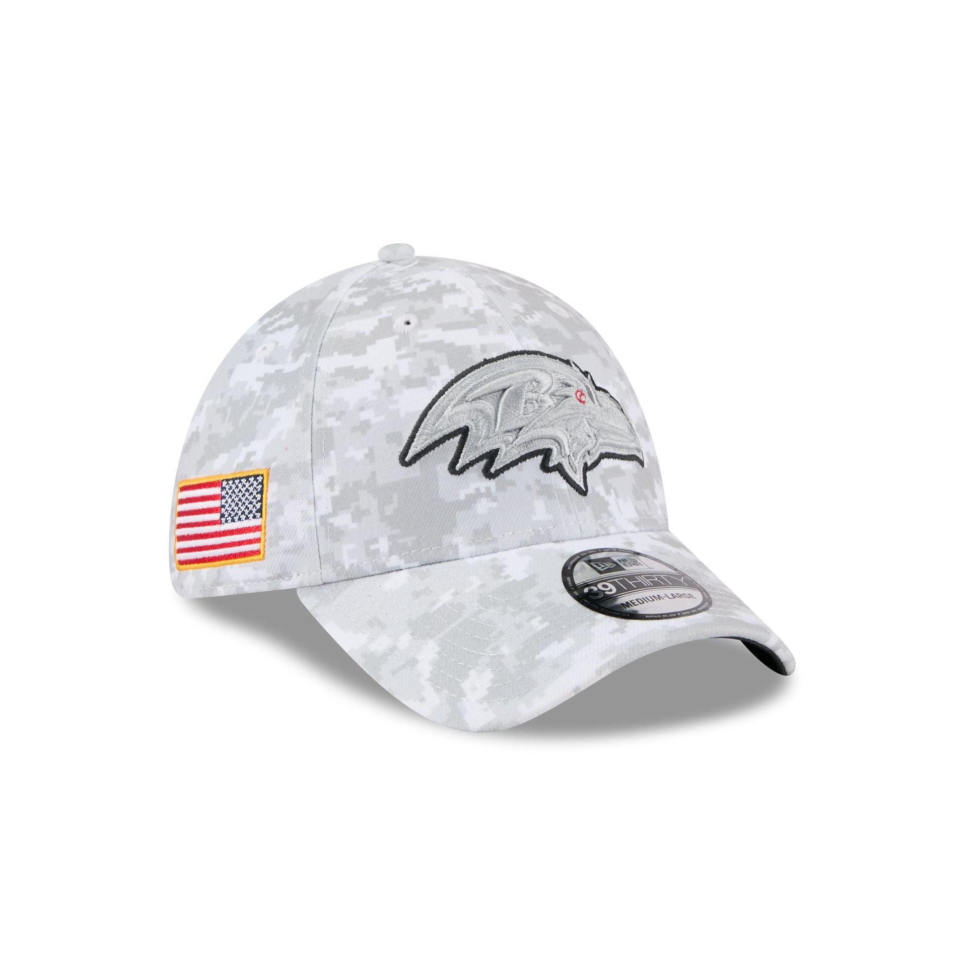 Baltimore Ravens 2025 Salute To Service Fan Gear 39Thirty Stretch Fit Hat