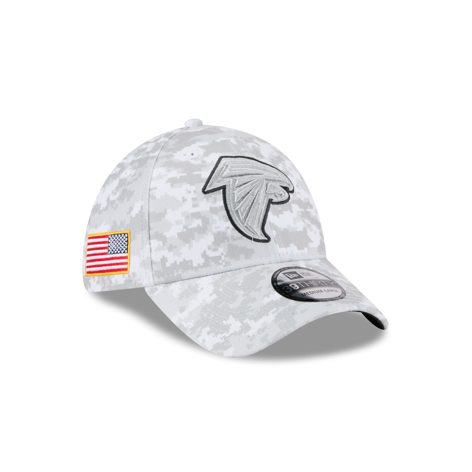 Atlanta Falcons 2025 Salute To Service Fan Gear 39Thirty Stretch Fit Hat