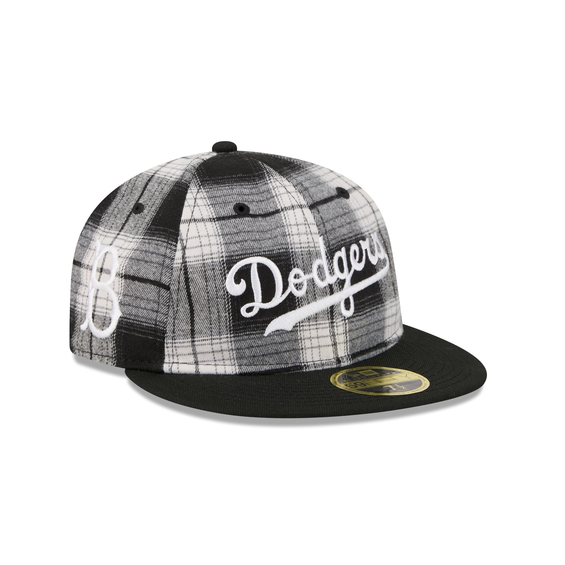 Brooklyn Dodgers Grunge Plaid Retro Crown 59Fifty Fitted Hat