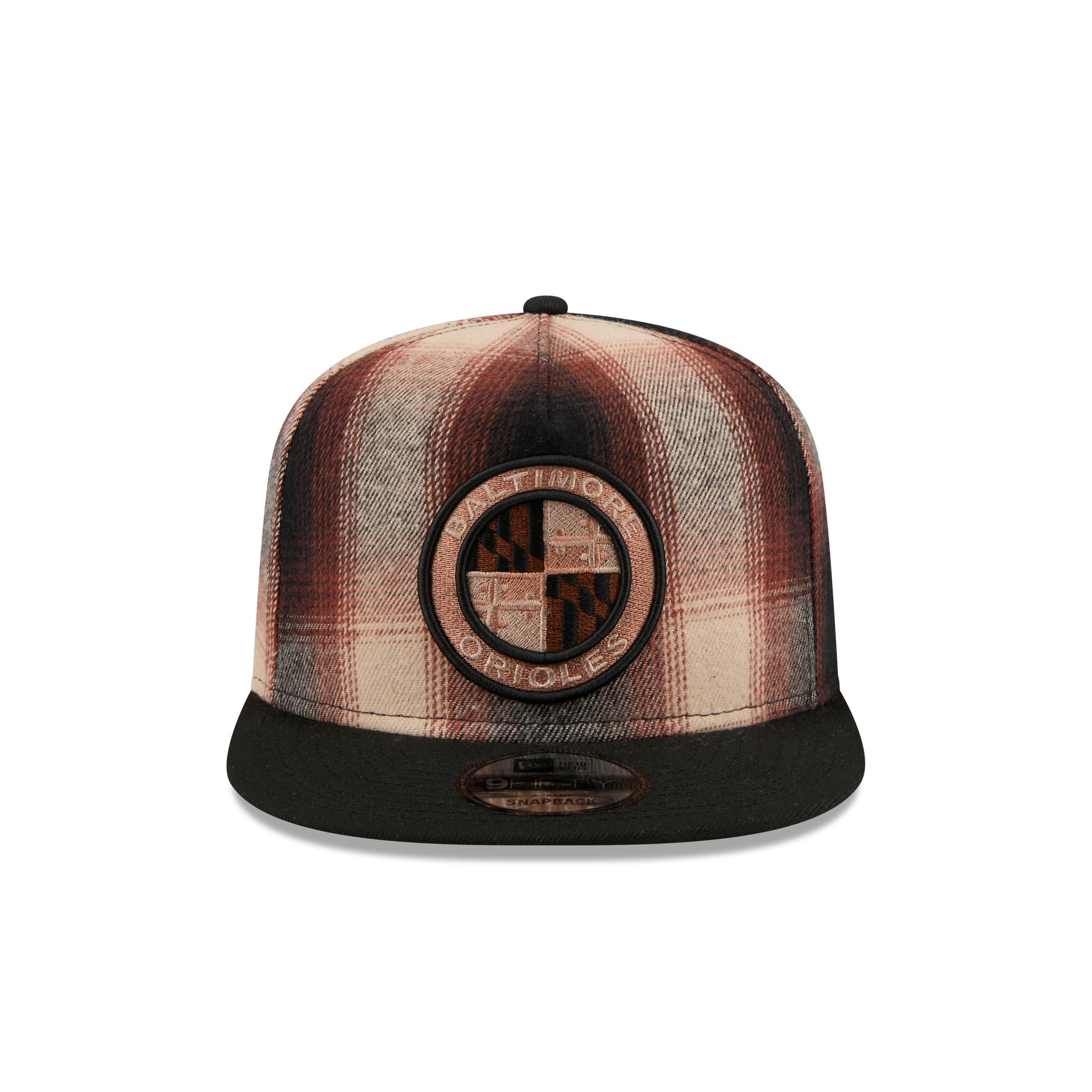 Alternative view of Baltimore Orioles Grunge Plaid 9Fifty A-Frame Adjustable Hat