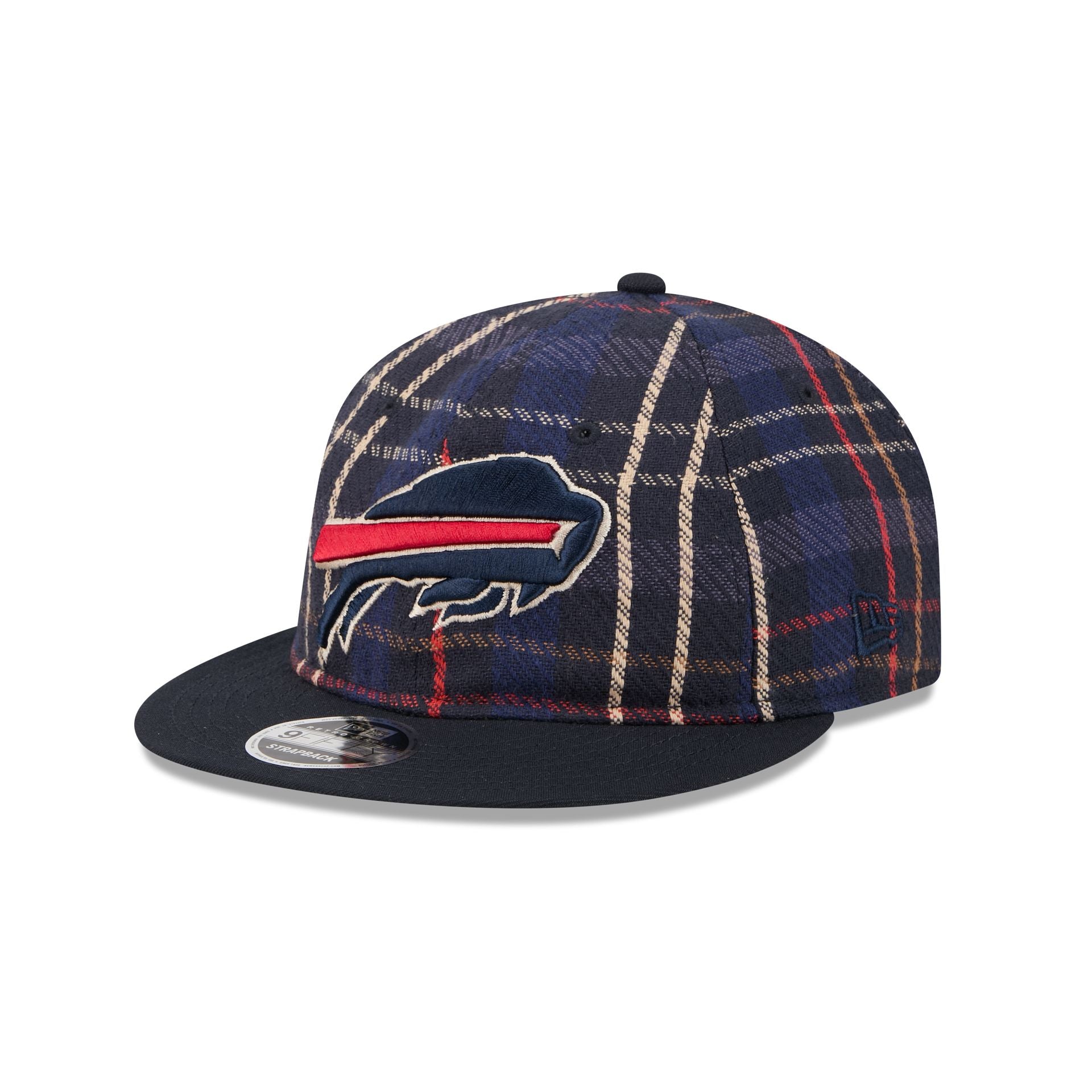 Buffalo Bills Grunge Plaid Retro Crown 9Fifty Adjustable Hat