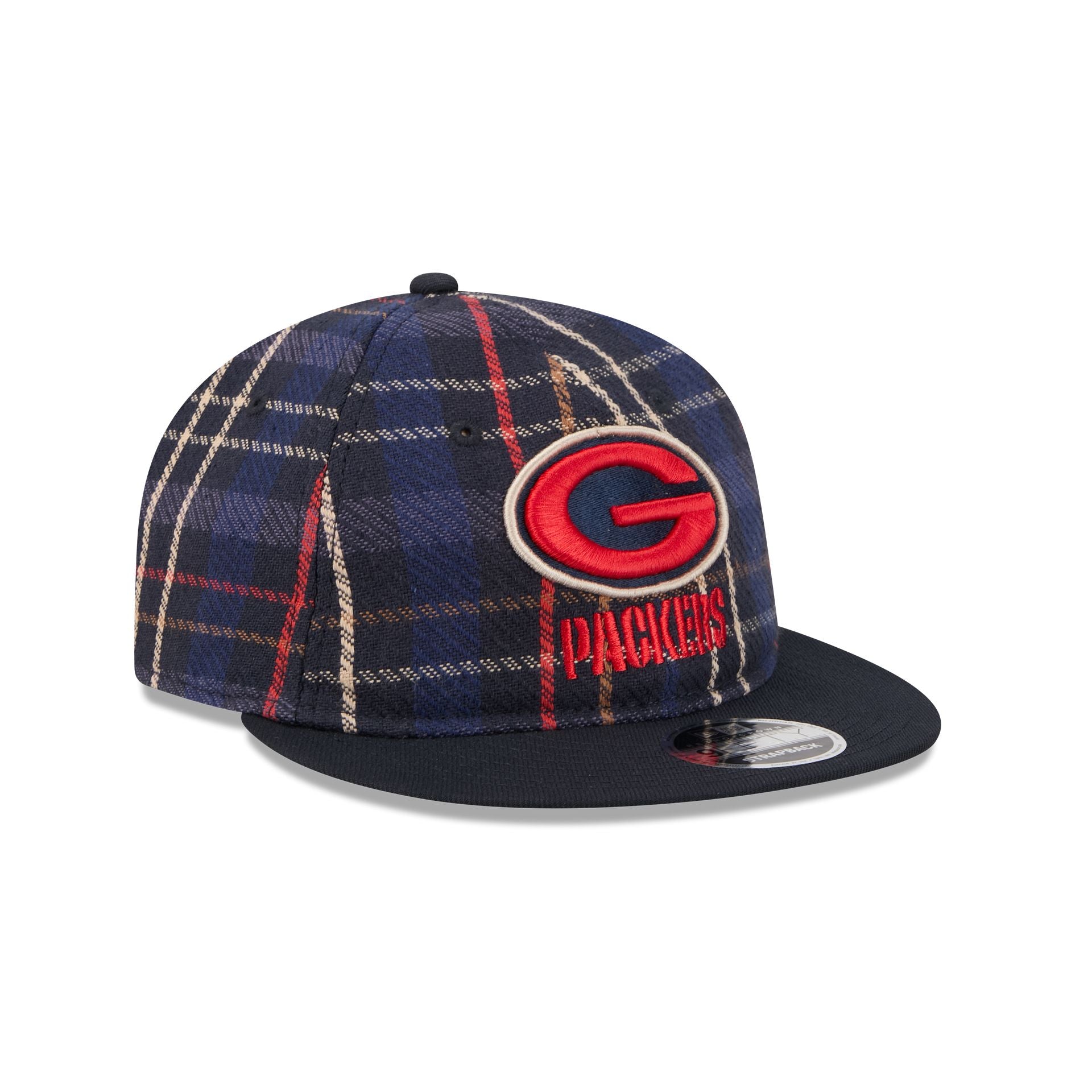 Green Bay Packers Grunge Plaid Retro Crown 9Fifty Adjustable Hat - Image 3