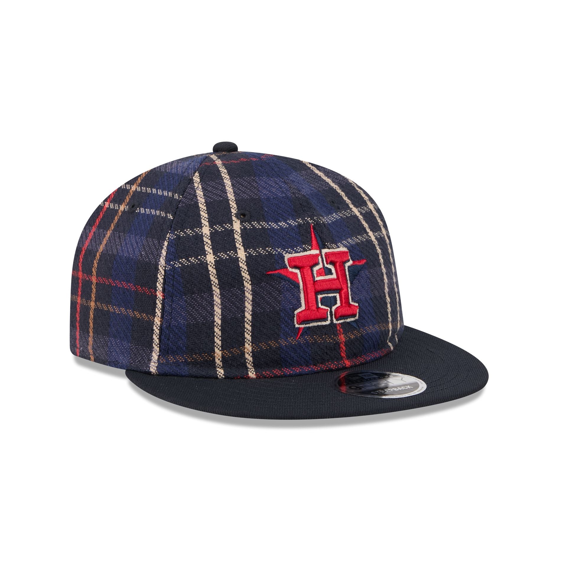 Houston Astros Grunge Plaid Retro Crown 9Fifty Adjustable Hat - Image 3
