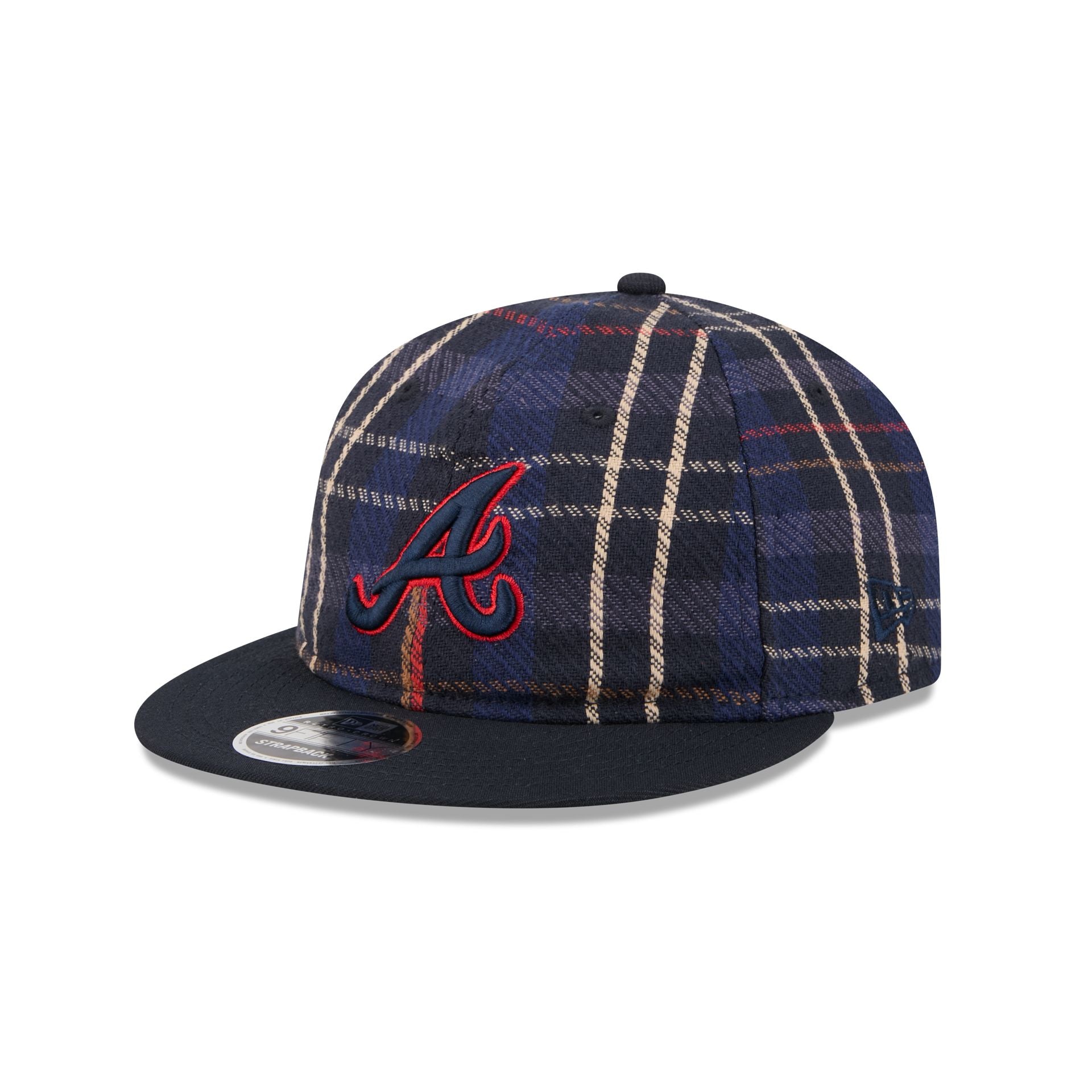 Atlanta Braves Grunge Plaid Retro Crown 9Fifty Adjustable Hat