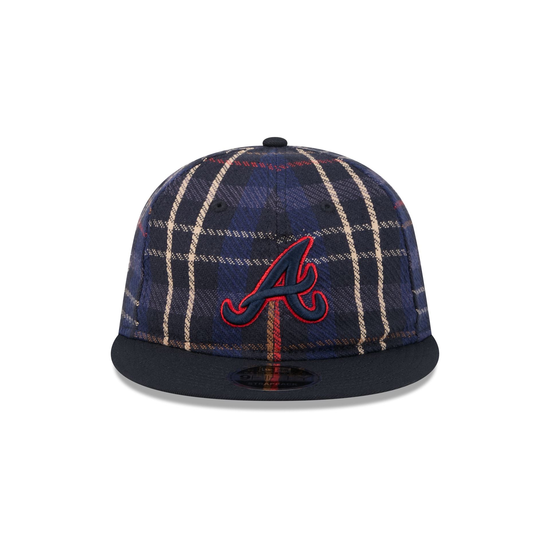 Alternative view of Atlanta Braves Grunge Plaid Retro Crown 9Fifty Adjustable Hat