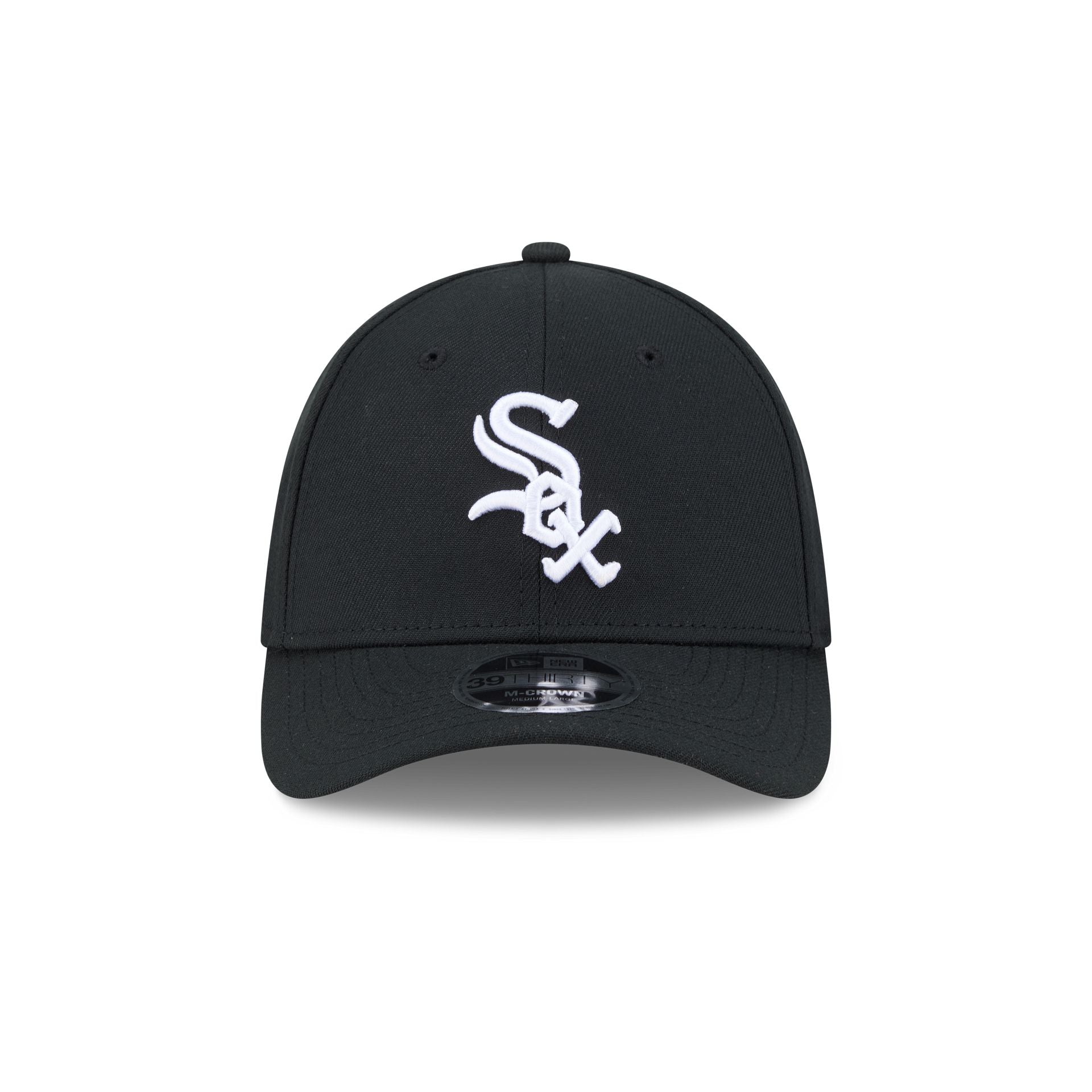 Alternative view of Chicago White Sox Black And White 39Thirty M-Crown Stretch Fit Hat