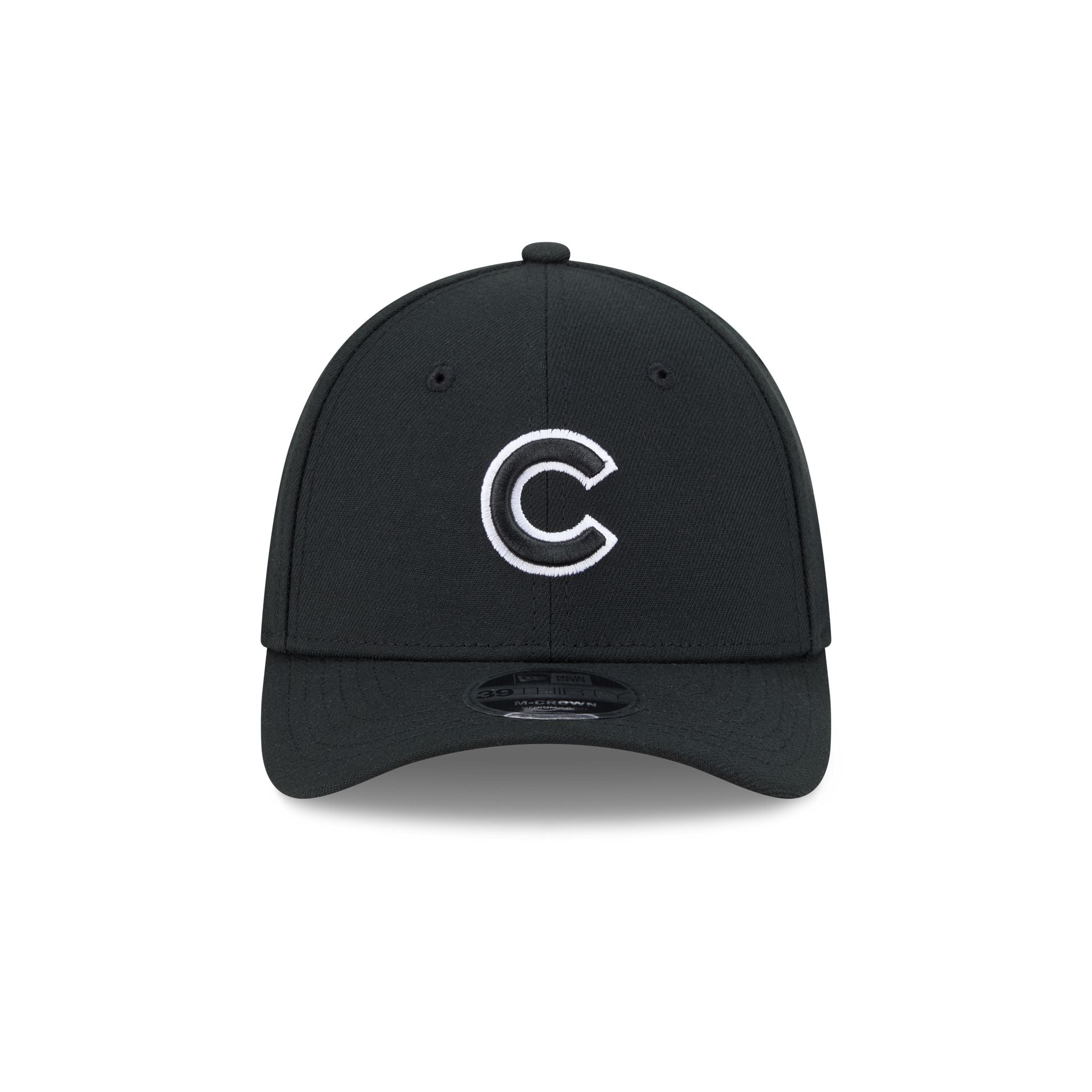 Alternative view of Chicago Cubs Black And White 39Thirty M-Crown Stretch Fit Hat
