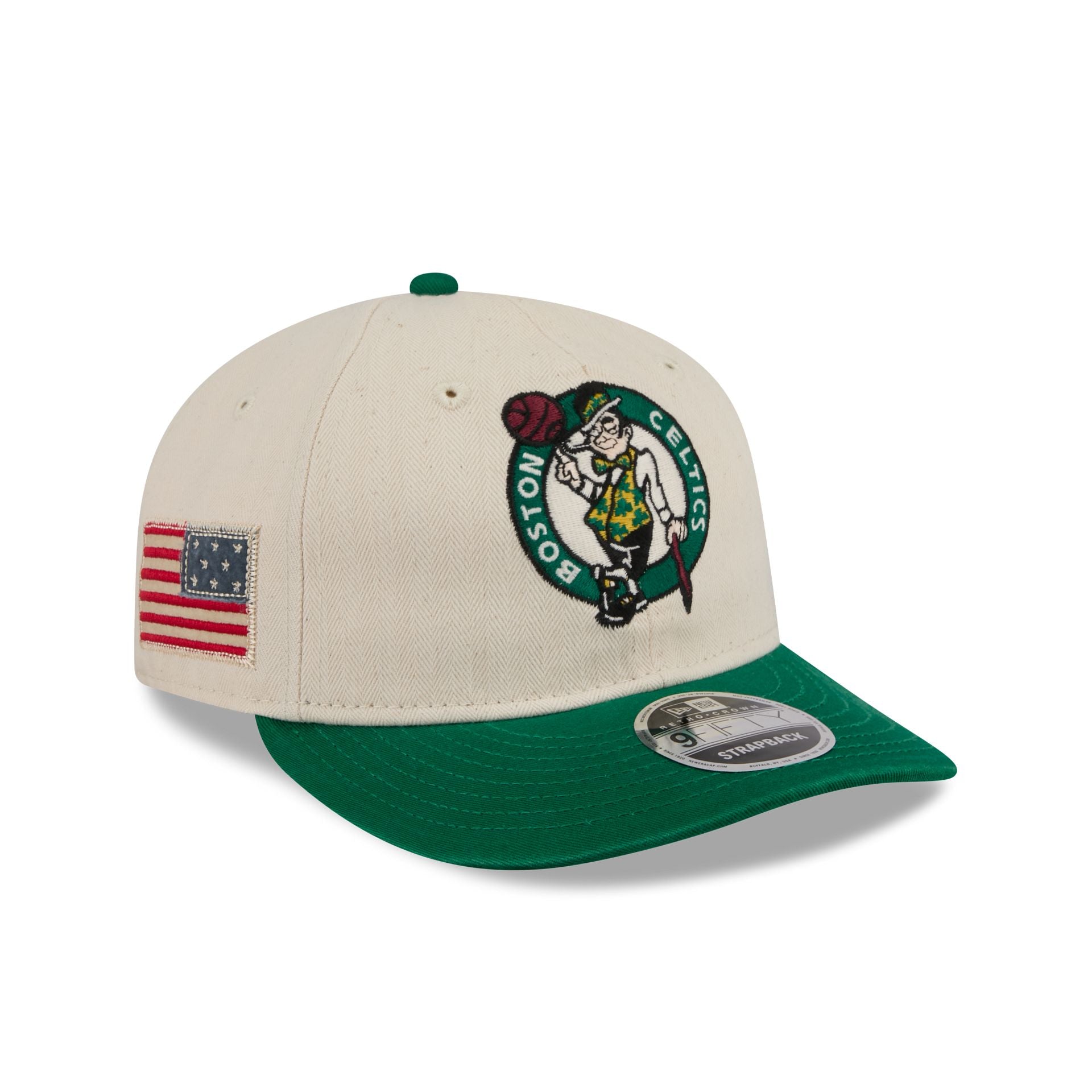 Boston Celtics Three Looms Americana Herringbone Retro Crown 9Fifty Adjustable Hat