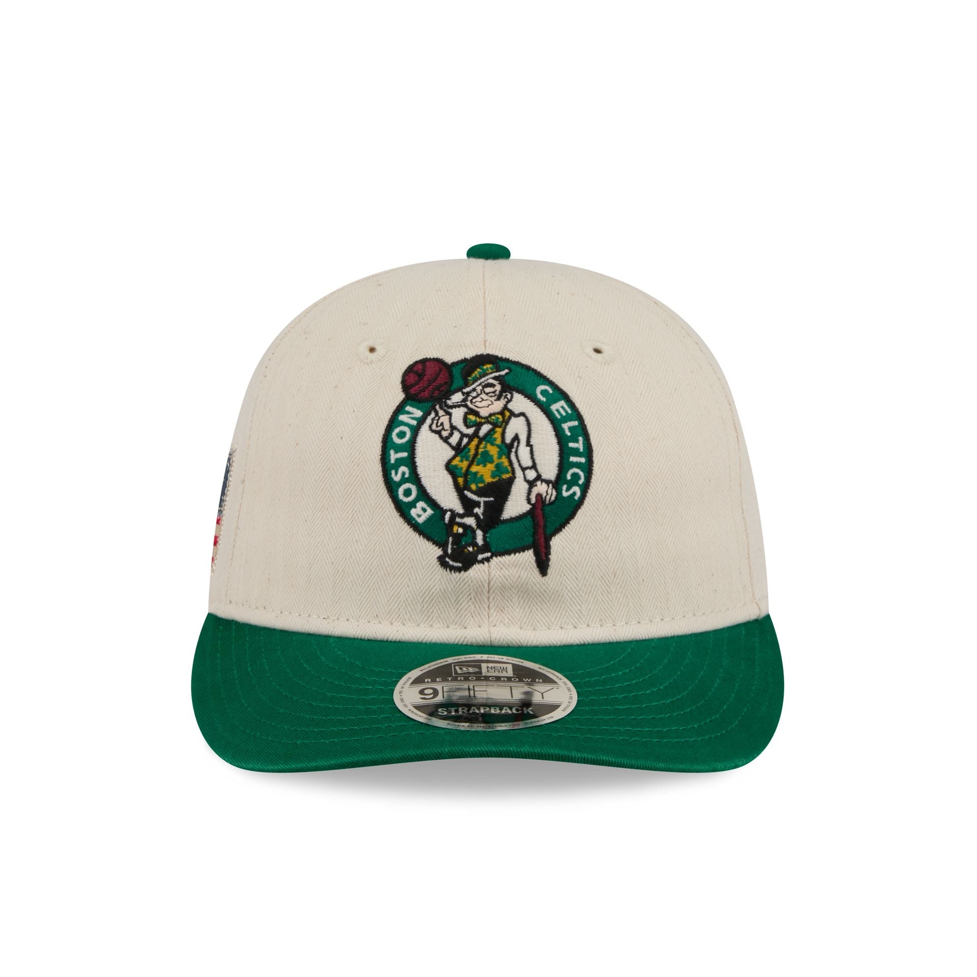 Alternative view of Boston Celtics Three Looms Americana Herringbone Retro Crown 9Fifty Adjustable Hat