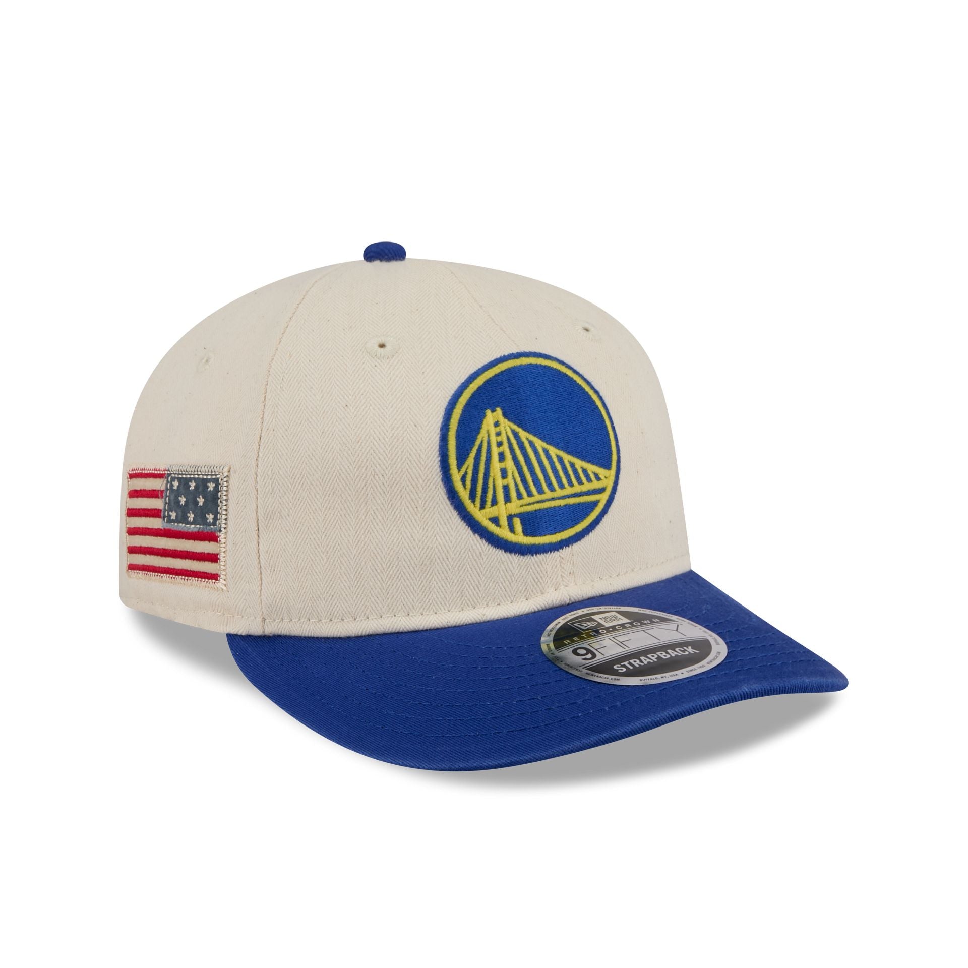 Golden State Warriors Three Looms Americana Herringbone Retro Crown 9Fifty Adjustable Hat